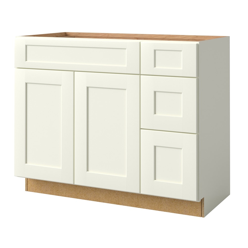 Hampton Assembled 30x34.5x24 in. Sink Base Kitchen Cabinet in Satin White