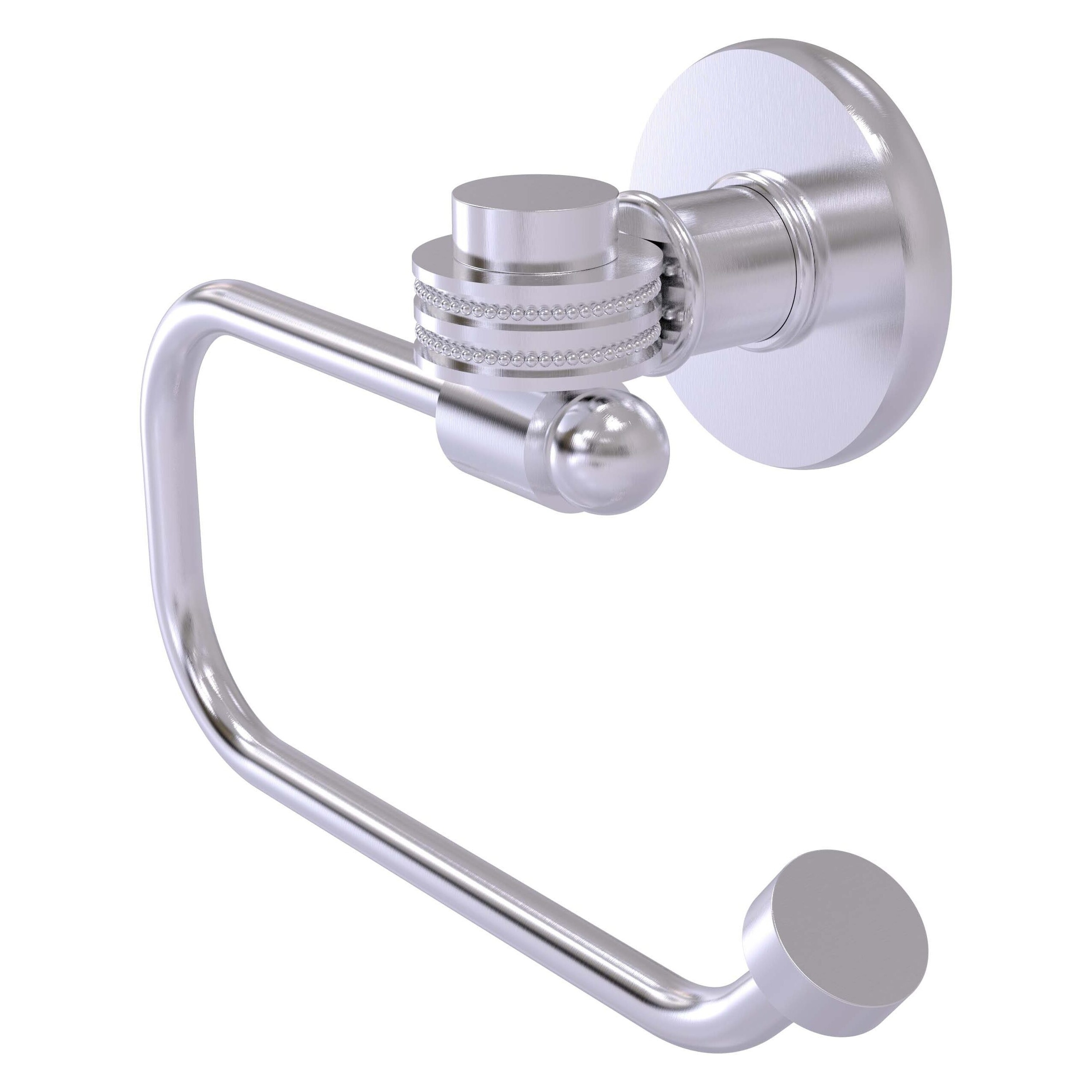 Allied Brass 2024ED-SCH Continental Satin Chrome Wall mount Single post Toilet Paper Holder 1 -Rolls