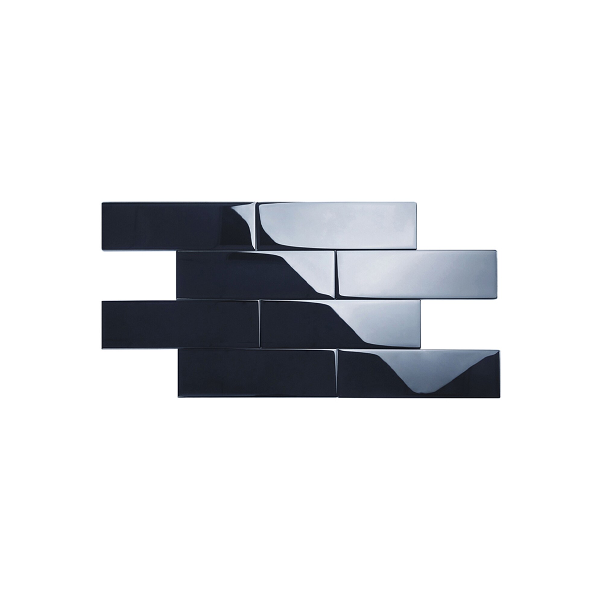 Giorbello (Sample) Glass Subway Midnight Blue 4-in x 12-in Glossy Glass Wall Tile