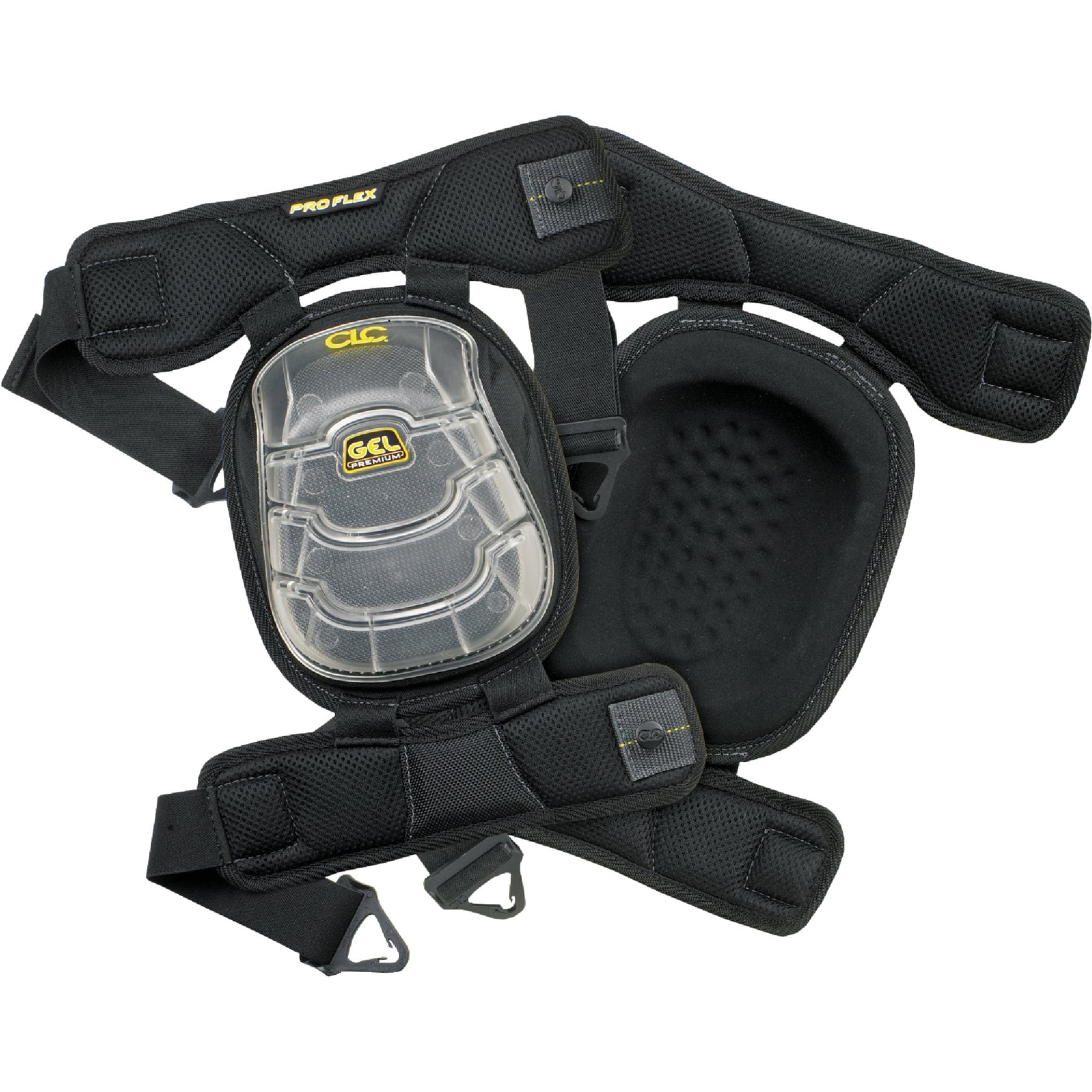 Custom LeatherCraft  378 Gel-Tek Stabili-Cap Multi-Surface Articulated Knee Pads Black
