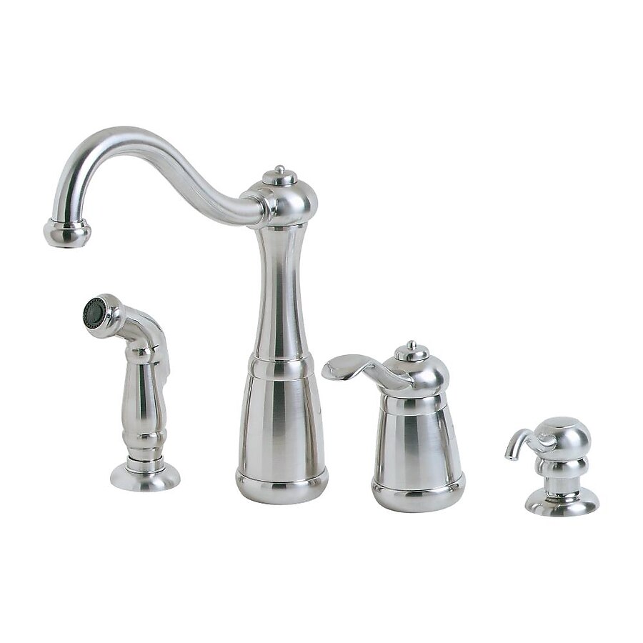Pfister Marielle Stainless Steel 1-Handle Deck-Mount High-Arc Handle Kitchen Faucet Pfister Marielle Stainless Steel 1-Handle Deck-Mount High-Arc Handle Kitchen Faucet