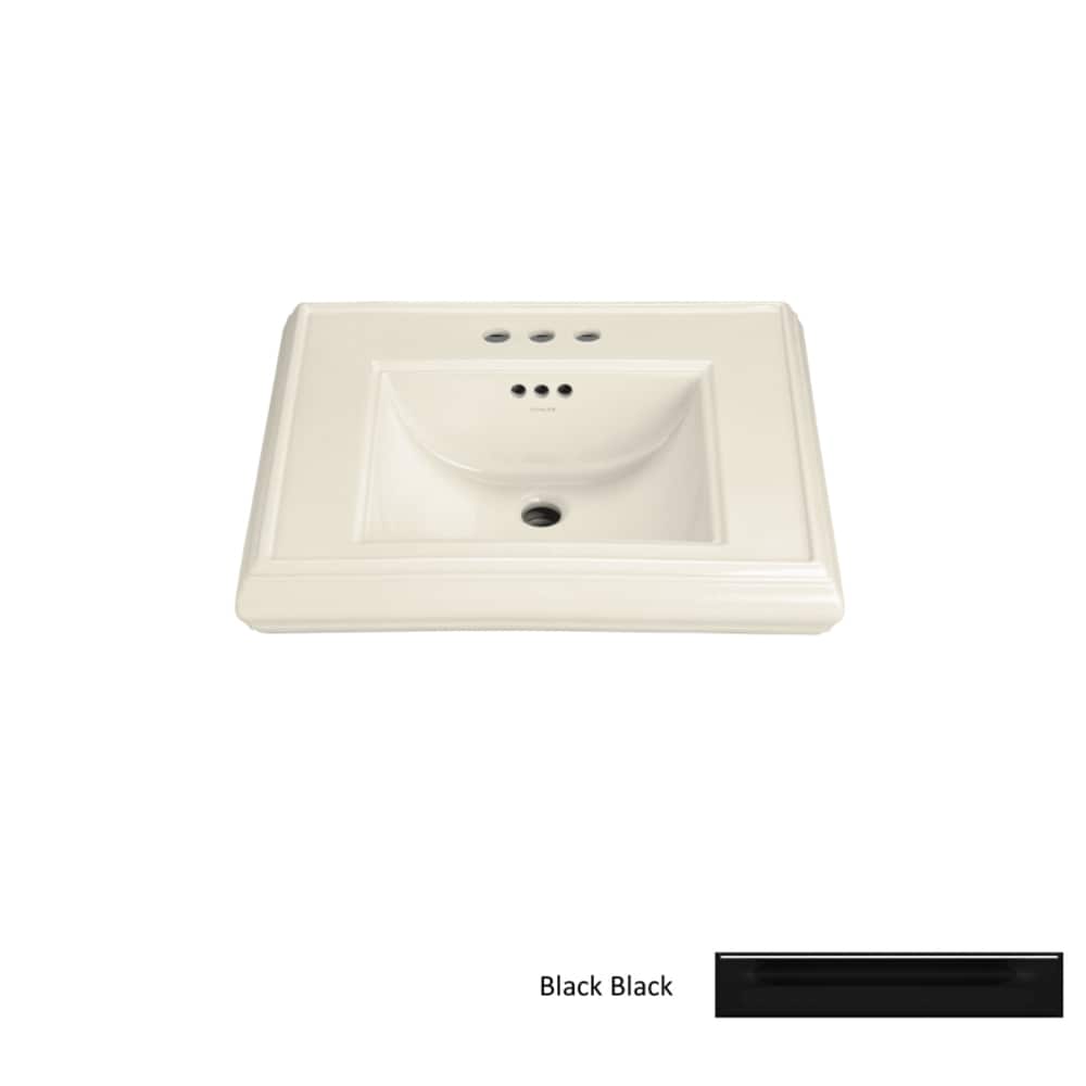 KOHLER 2239-1-7 Memoirs Fireclay Traditional Black Pedestal Sink Top ( 24-in x 11.0000-in x 22.4380-in )