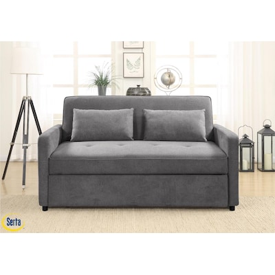 Afdeling Logisch mosterd Serta Grey Casual Microfiber Queen Sofa Bed in the Futons & Sofa Beds  department at Lowes.com
