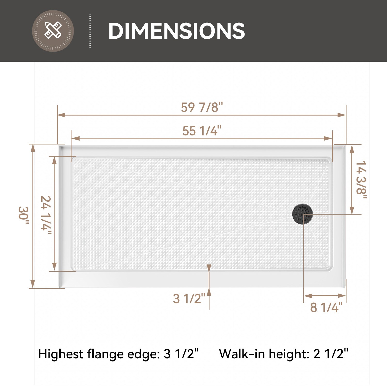 HOROW SP6030-CH-R Shower-Floors - View #15
