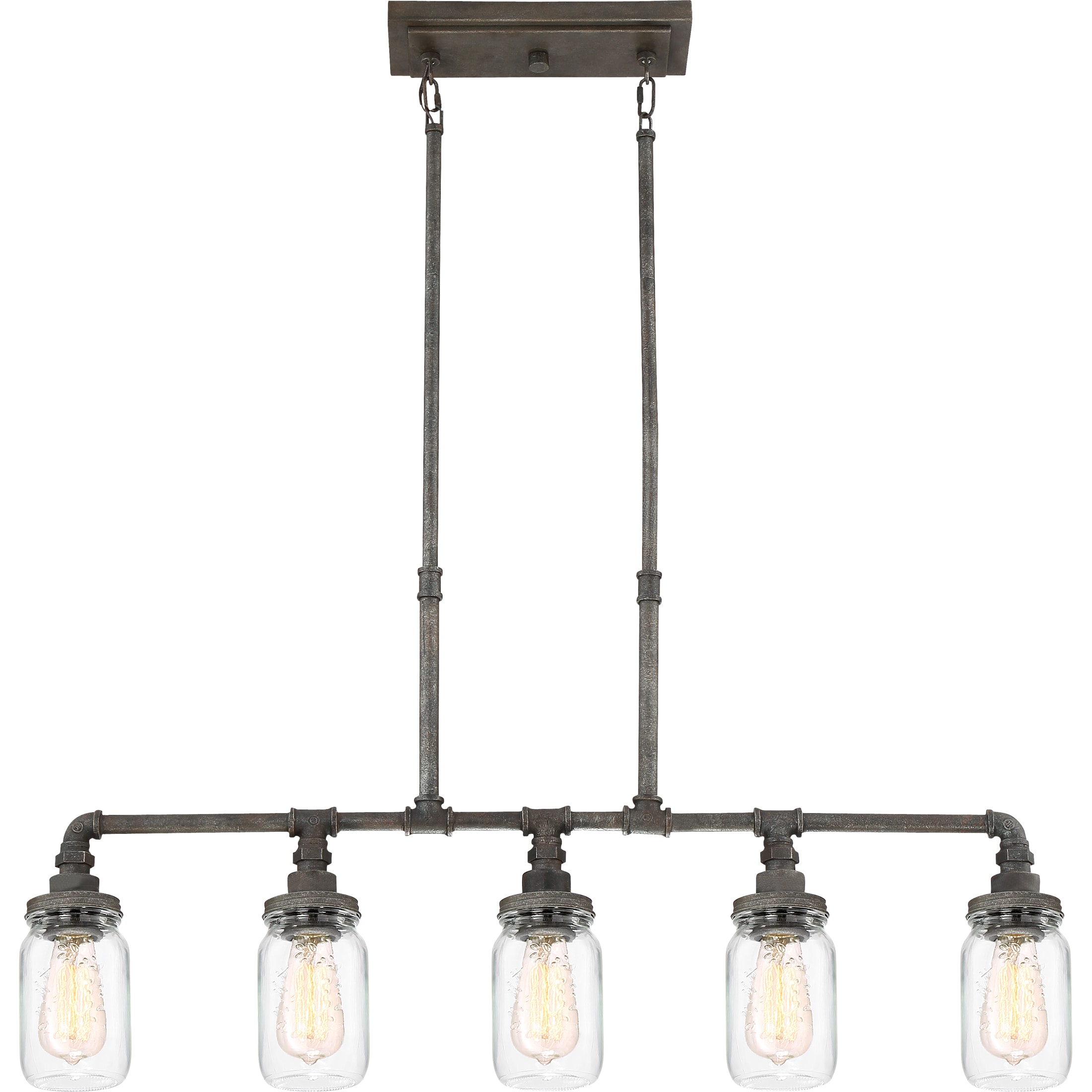 Quoizel SQR538RK Squire 5-Light Rustic Black Transitional Damp Rated Chandelier