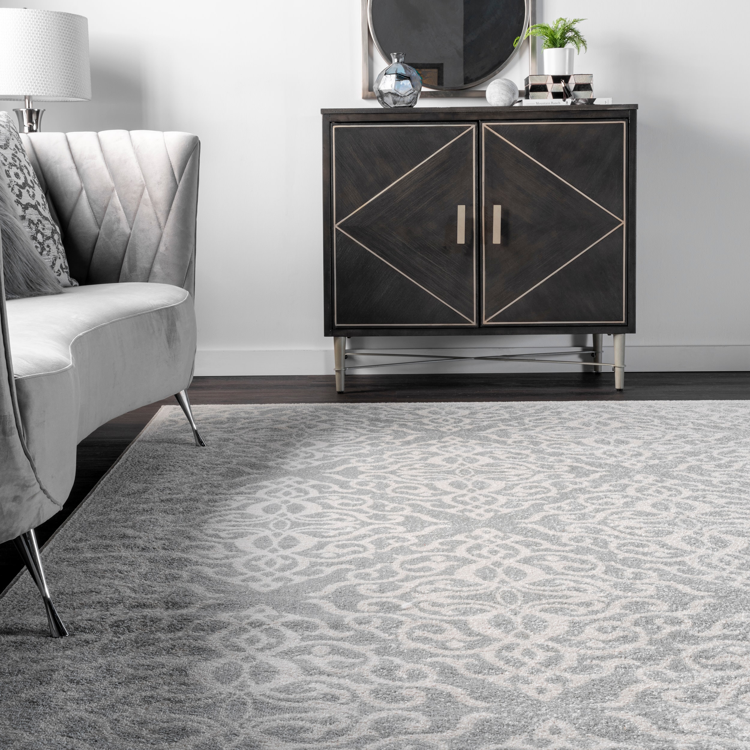 nuLOOM Contessa 8 X 10 (ft) Gray Indoor Abstract Area Rug in the Rugs ...
