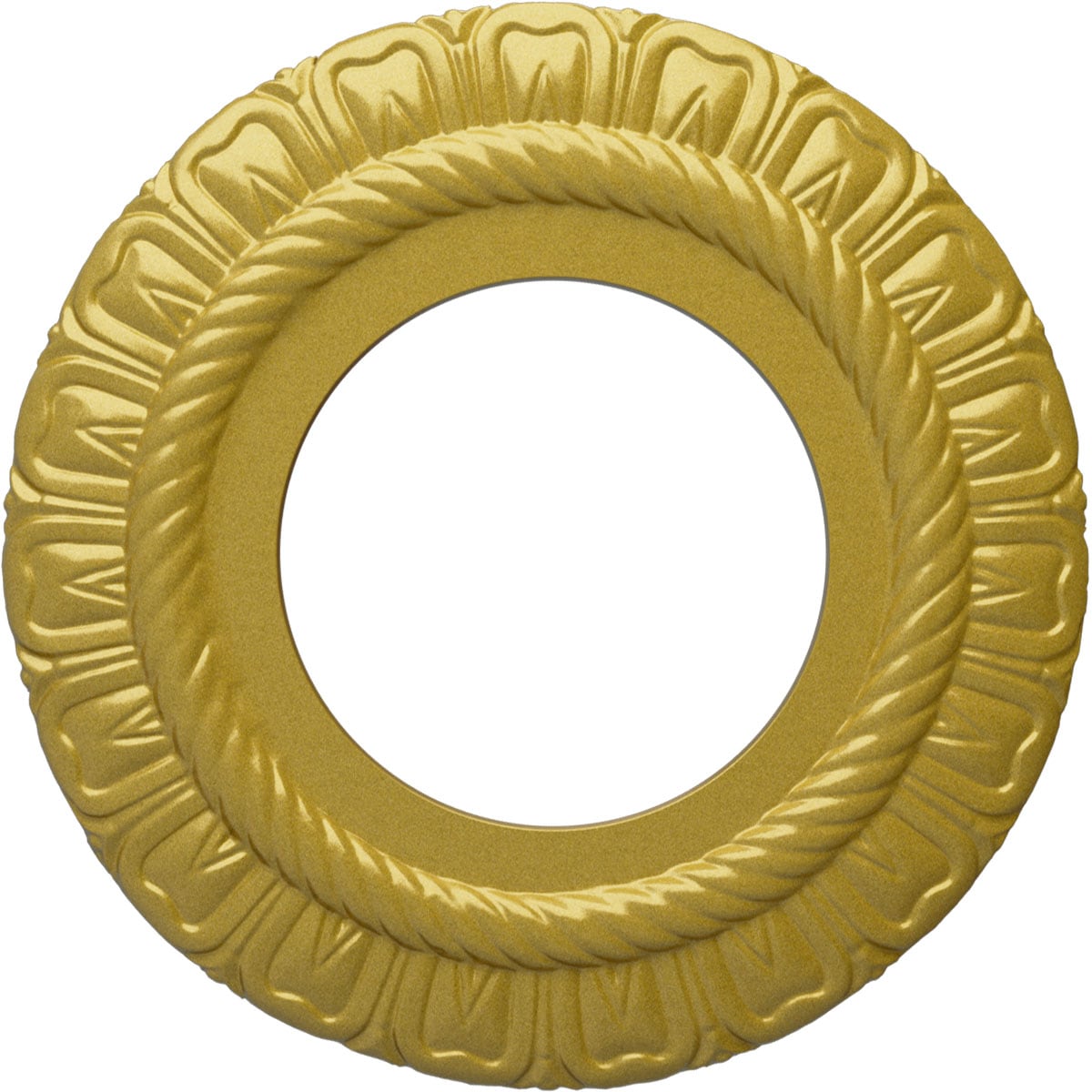 Ekena Millwork CM09CLRGS Claremont 9-in W x 9-in L Painted Rich Gold Polyurethane Whole Ceiling Medallion