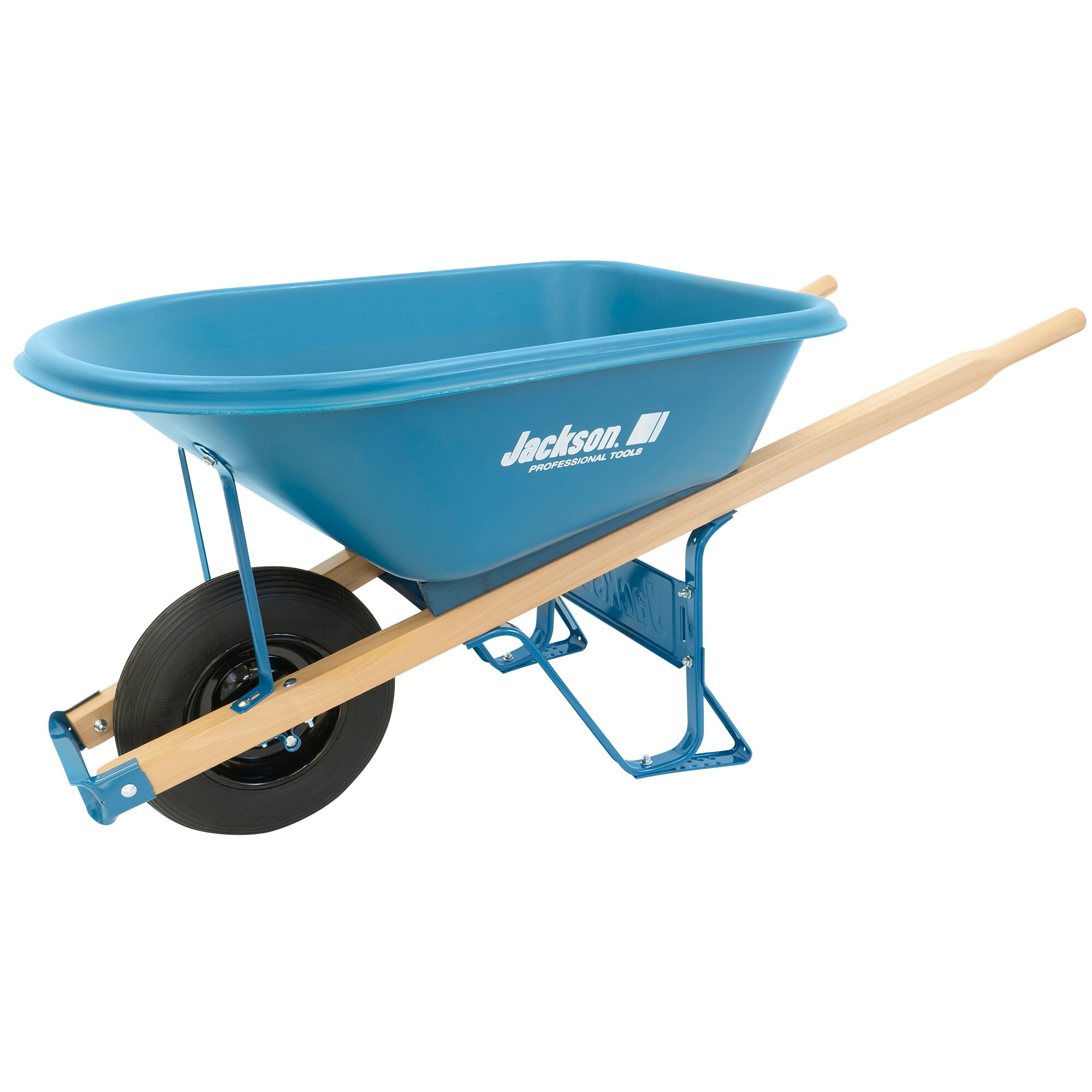 Jackson MP575FFBB 5.75-cu ft 1 Wheel Poly Push Wheelbarrow Flat-Free Tire