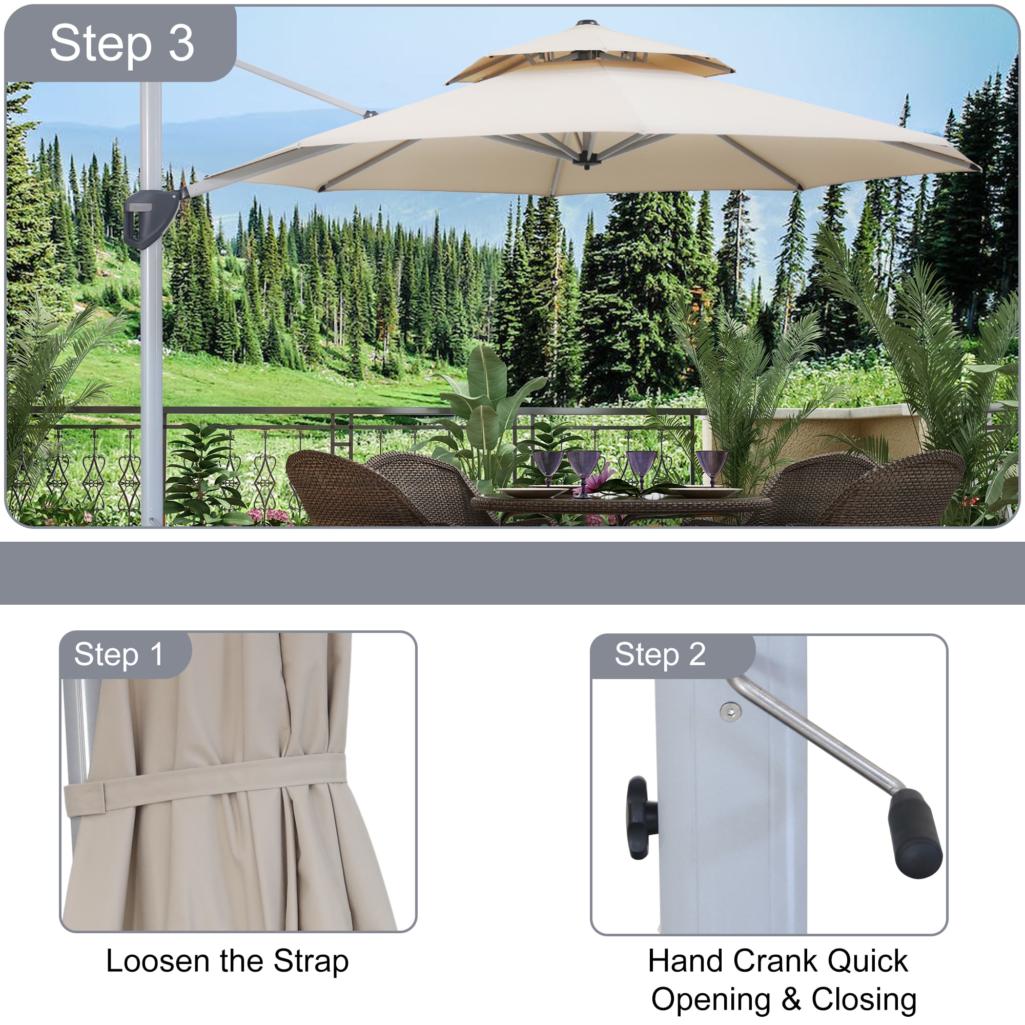 Clihome CWCH-OP70376BE Umbrellas-2 - View #7