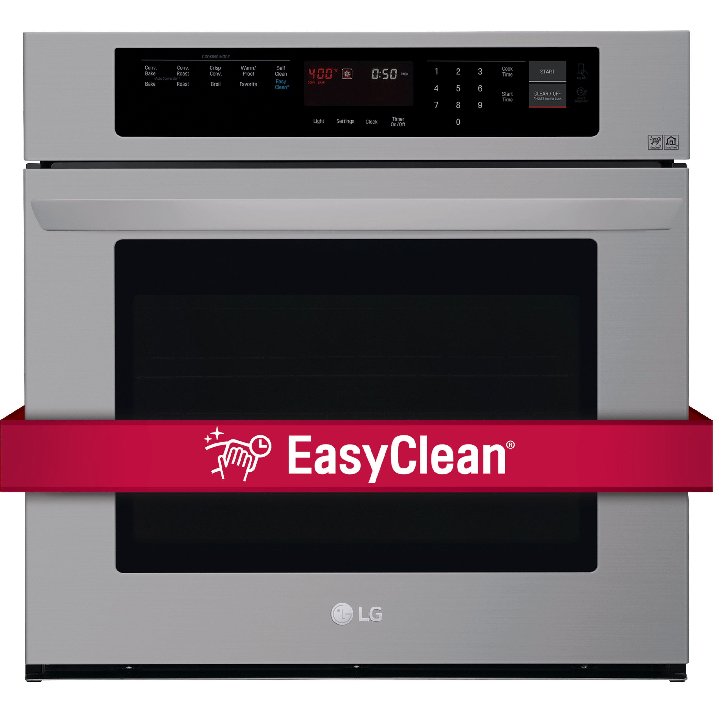 LG 30 in. 6.4 cu. ft. Electric Smart Oven/Microwave Combo Wall Oven with  Standard Convection & Self Clean - PrintProof Stainless Steel