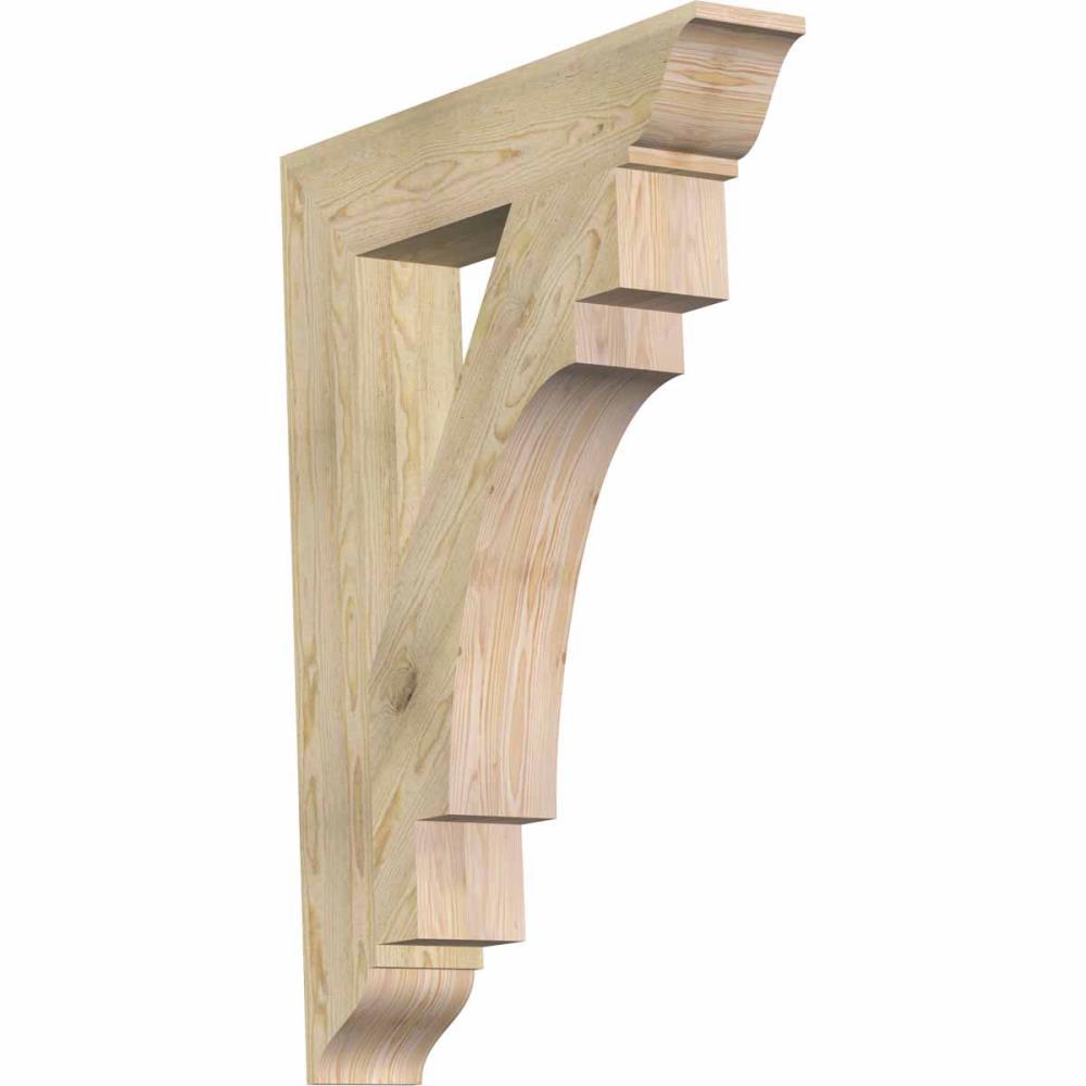 Ekena Millwork BKT06X32X44MRC01RDF Merced traditional rough sawn 6-in x 32-in x 44-in Douglas fir Brown Wood Standard bracket