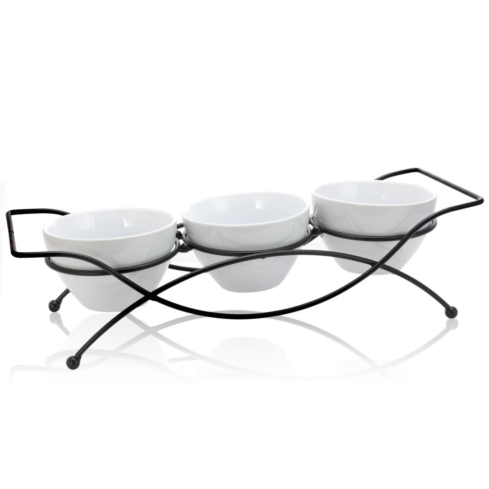 Gibson Elite Stoneware Gracious Dining 4 Piece Bakeware Set In White