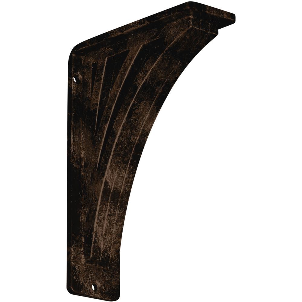 Ekena Millwork BKTM02X05X08TNEABZ Nevio 5.5-in x 2-in x 8-in Antique bronze Wrought iron Mounting bracket