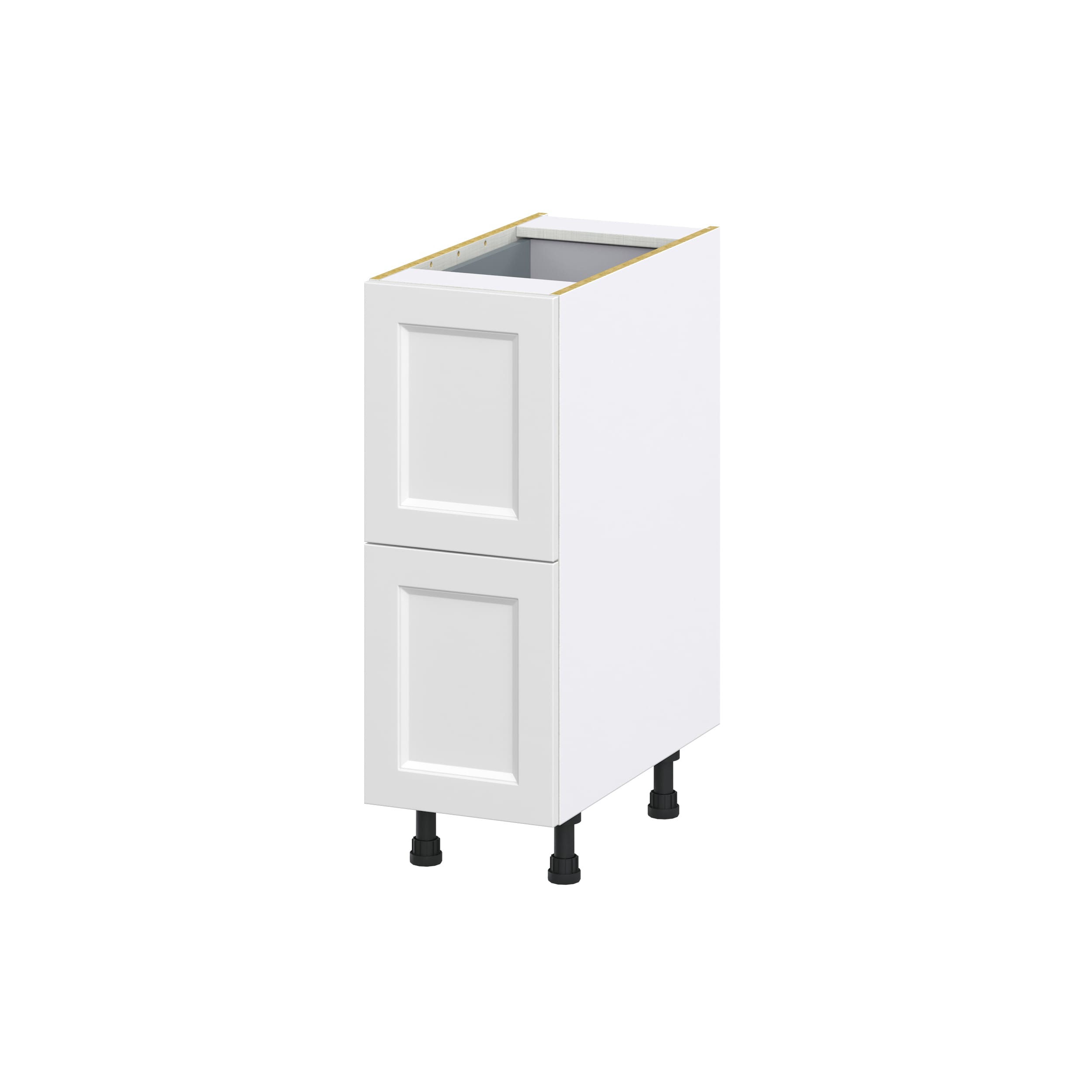 Hugo&Borg Riviera 12-in W x 34.5-in H x 24-in D Bright White 4-Drawer Base Fully Assembled Cabinet (Recessed Panel Style)