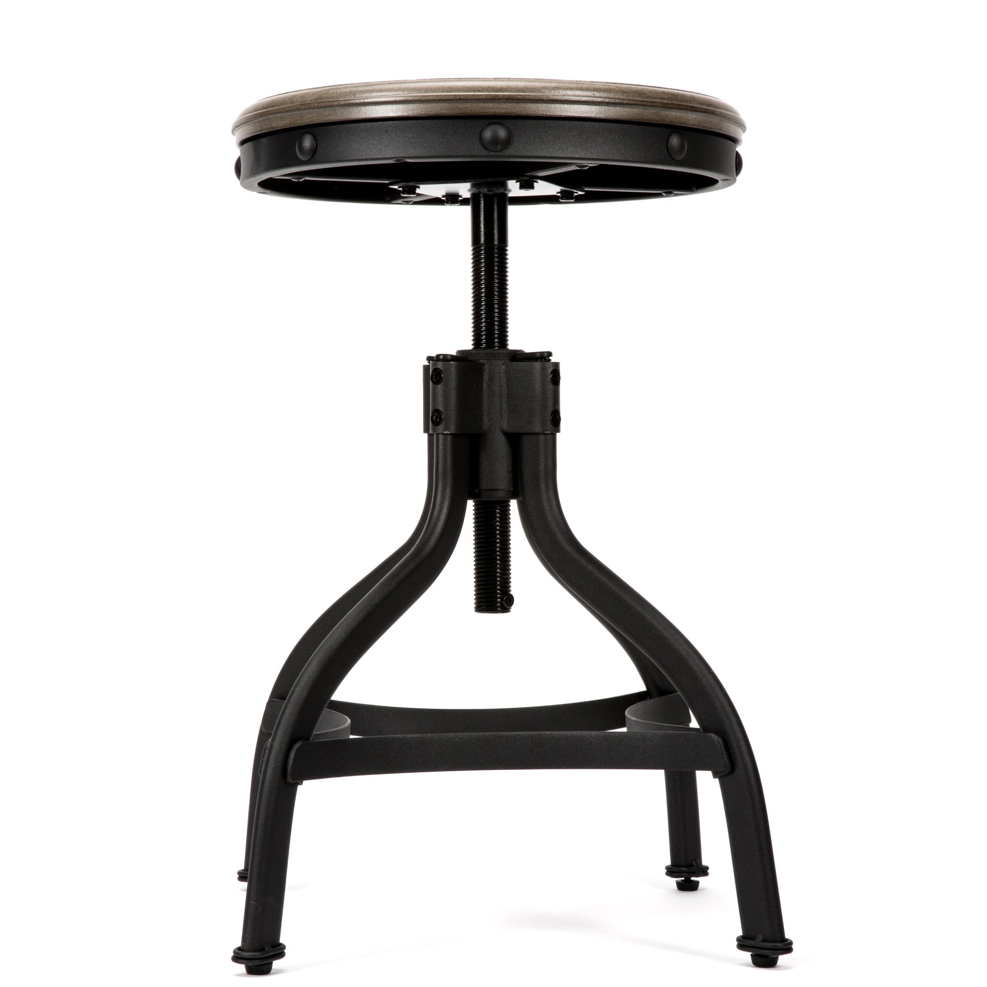 Whalen Brown 25 in H Adjustable height Swivel Metal Bar Stool at