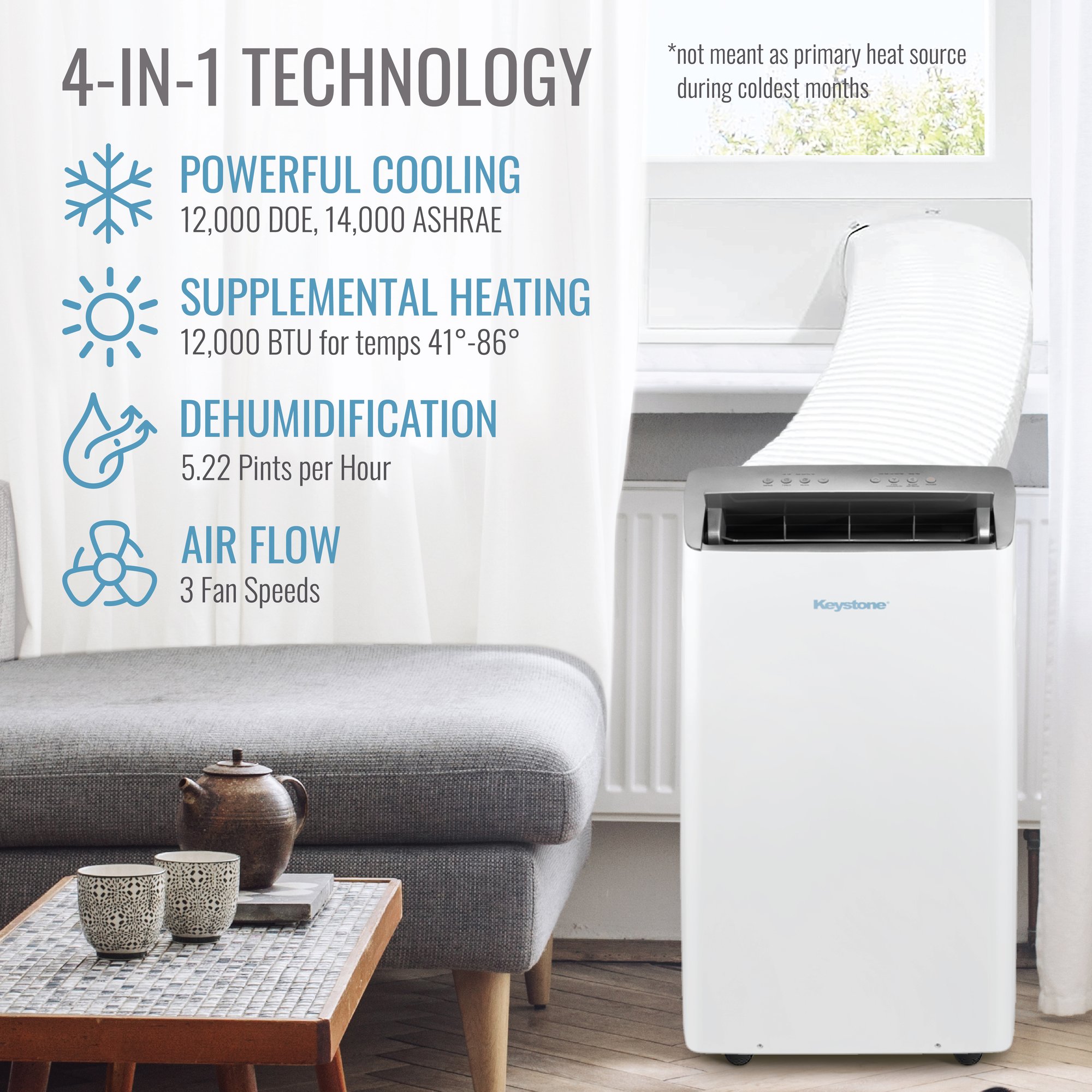 Keystone KSTAP121HINV Portable-Air-Conditioners - View #4
