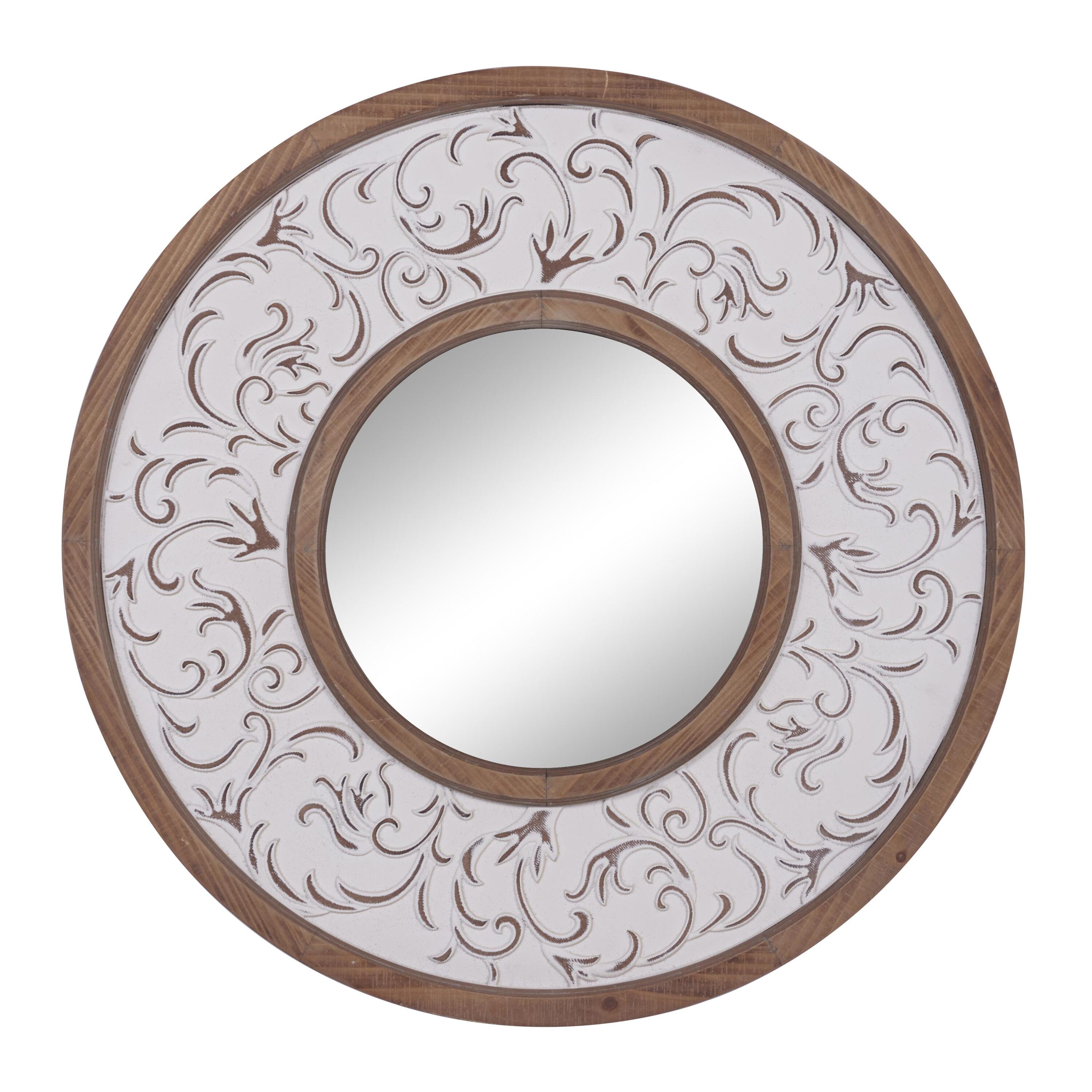 Elegant Full-Length Rectangular Wood Mirror with Silver Accents