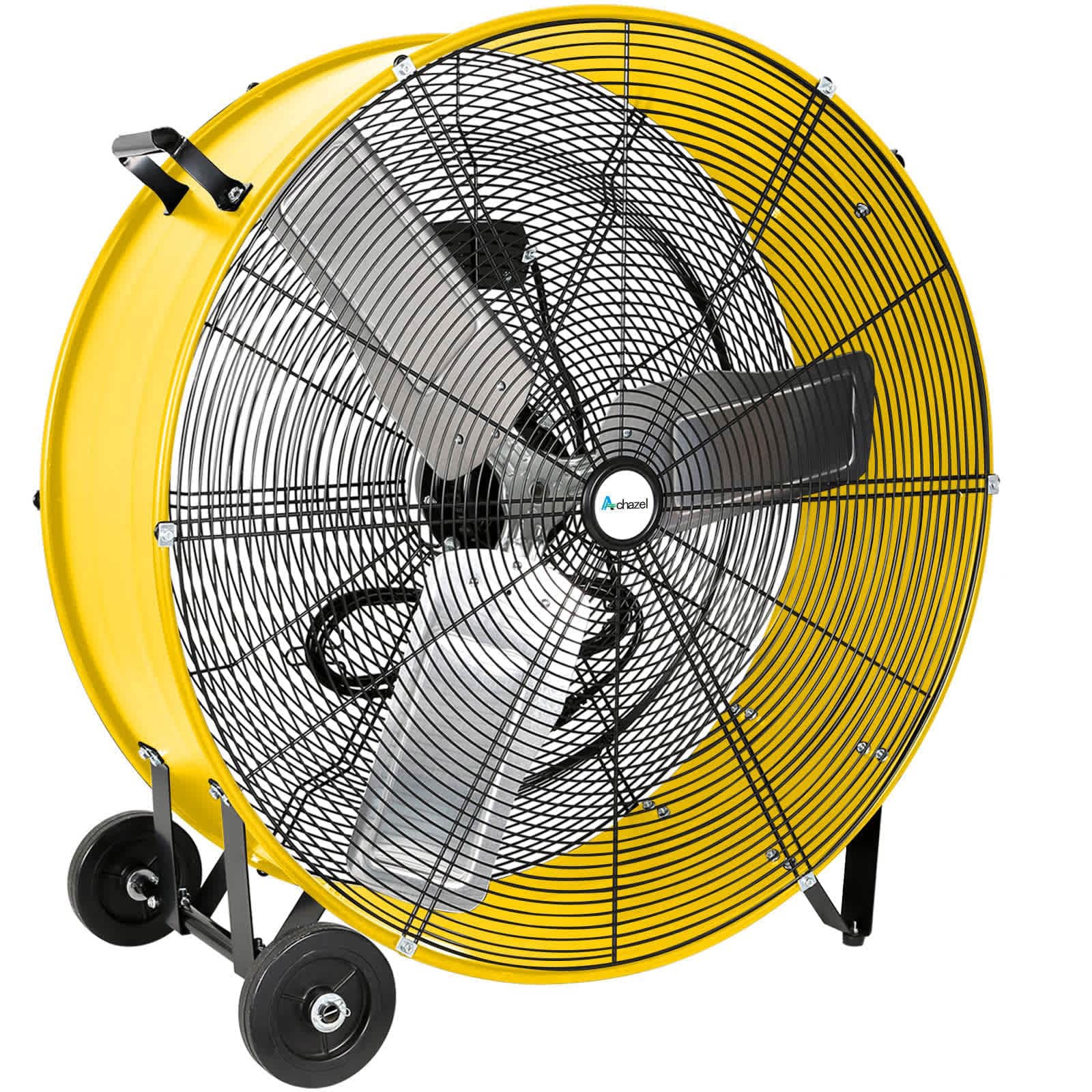 Achazel  30-in 120-Volt 2-Speed High Velocity Indoor Yellow Industrial Fan