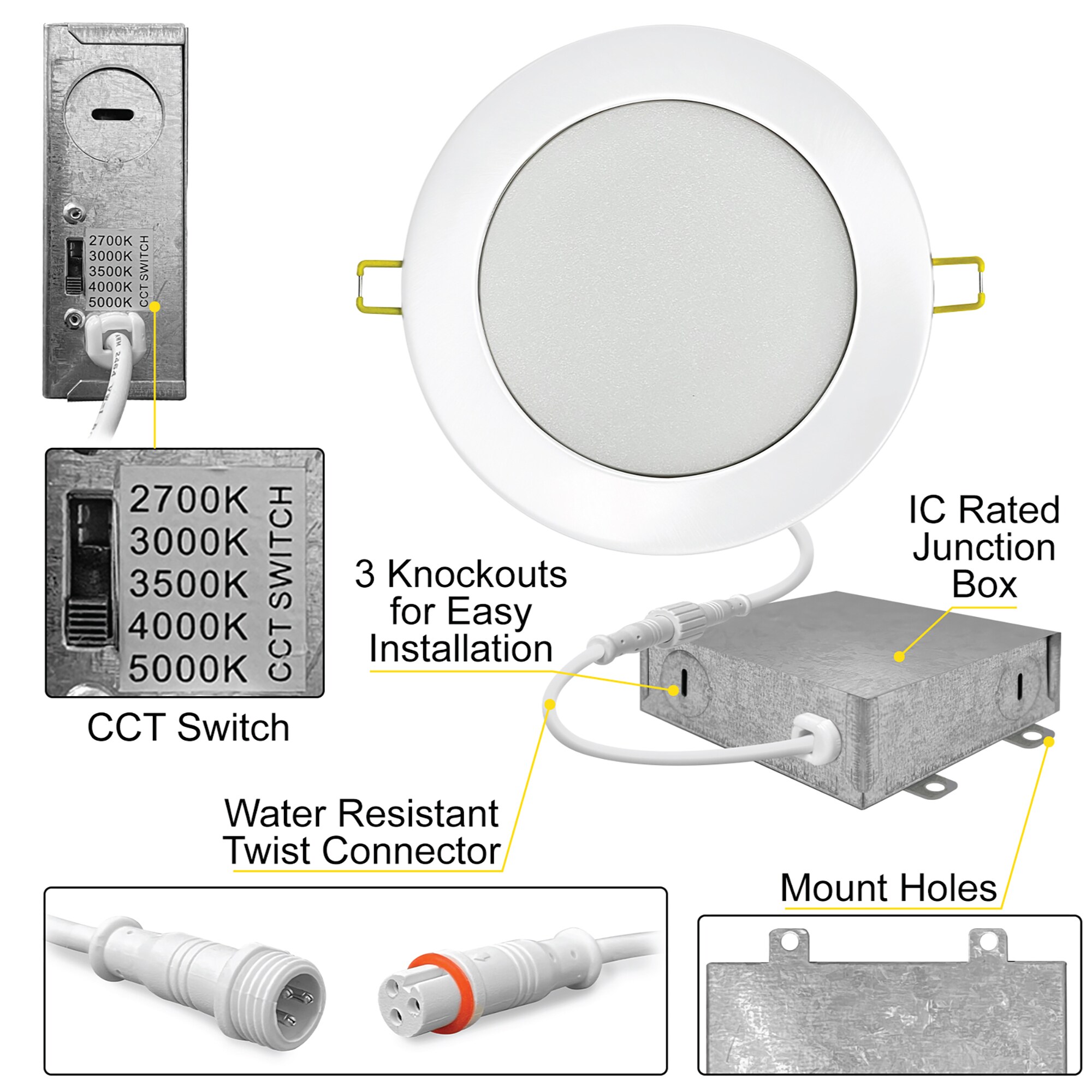 12-Pack Brushed Nickel Ultra-Thin LED Recessed Lighting Kit