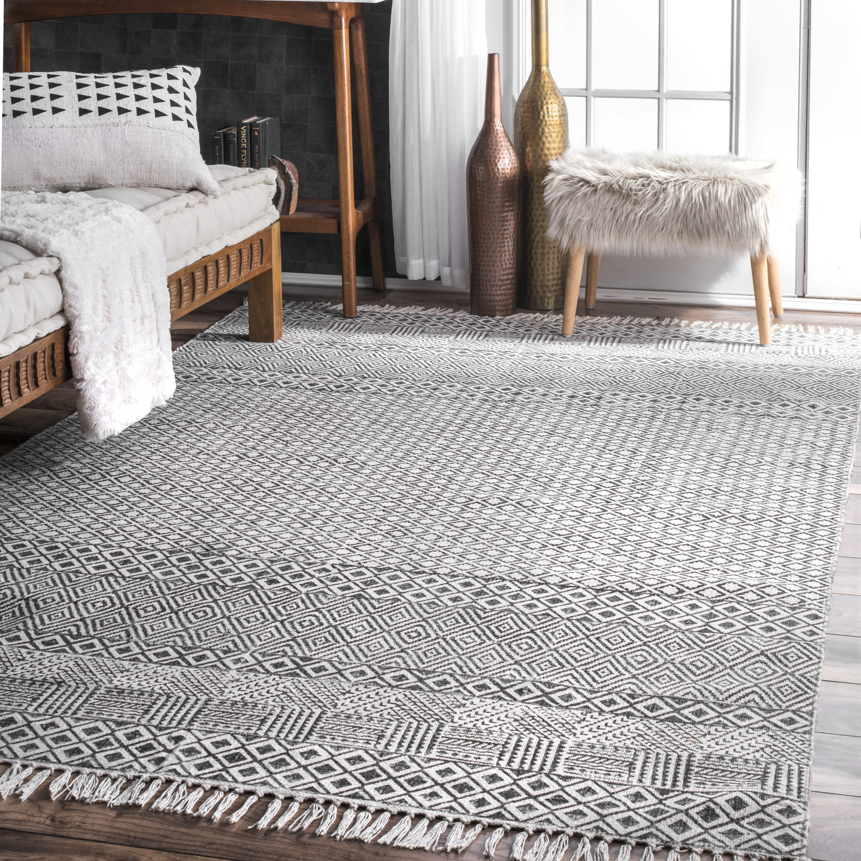 Nuloom Hand Made Ammie Indoor Area Rug, 3' x 5', Gray