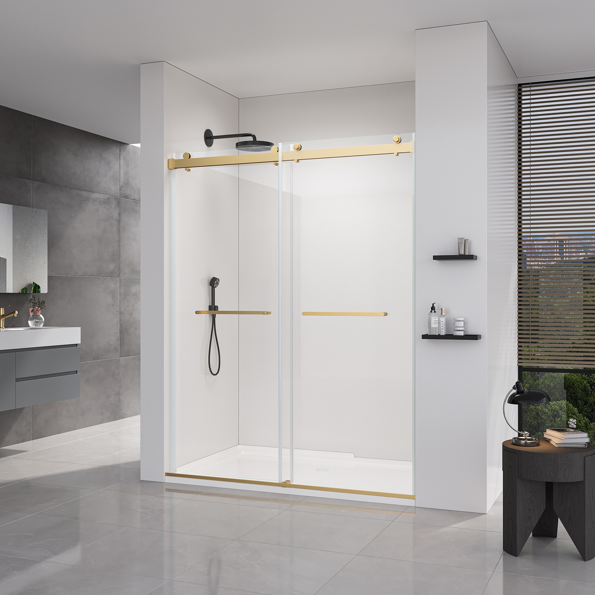 LIVIZA GLSHG3672MB-BLC Shower-Doors - View #9