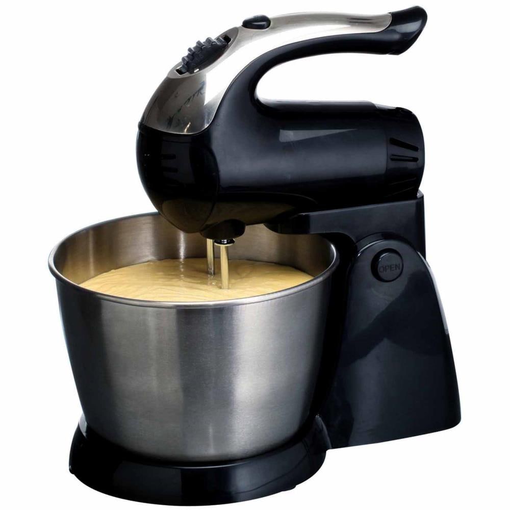 GZMR 5.3-Quart 6-Speed Black Residential Stand Mixer in the Stand