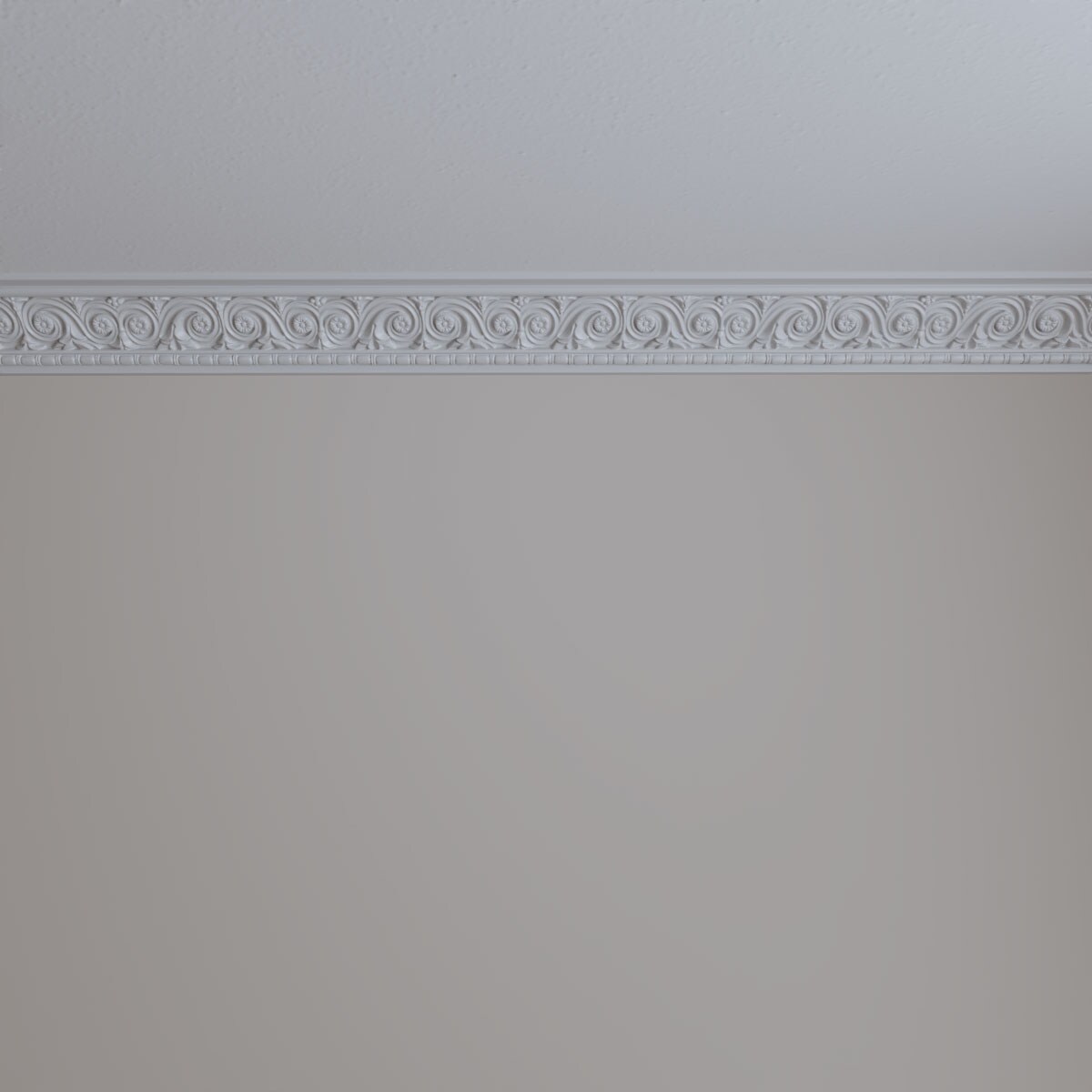 Floral White Urethane Crown Moulding 94.5" Length