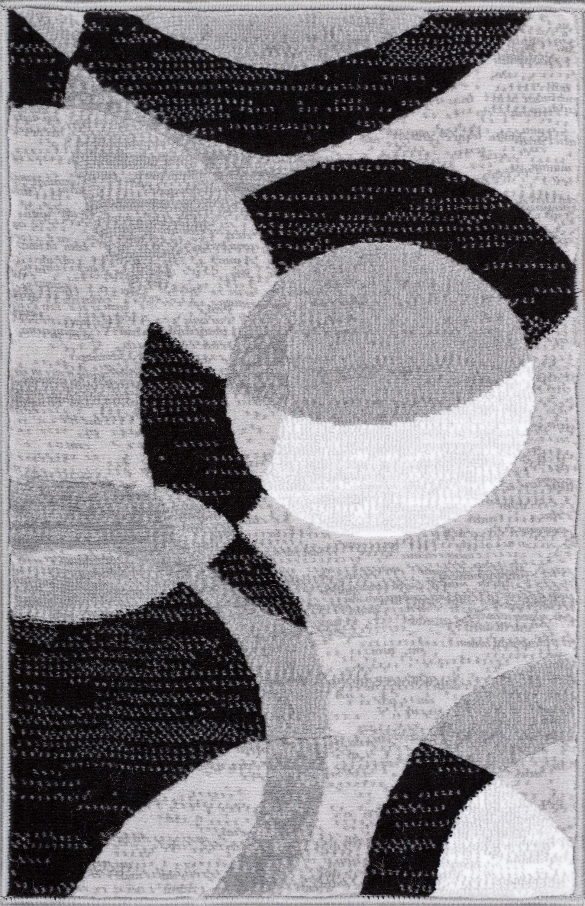 Well Woven 19483 2 x 4 (ft) Loomed Polypropylene Grey Rectangular Indoor Geometric Mid-Century Modern Area rug