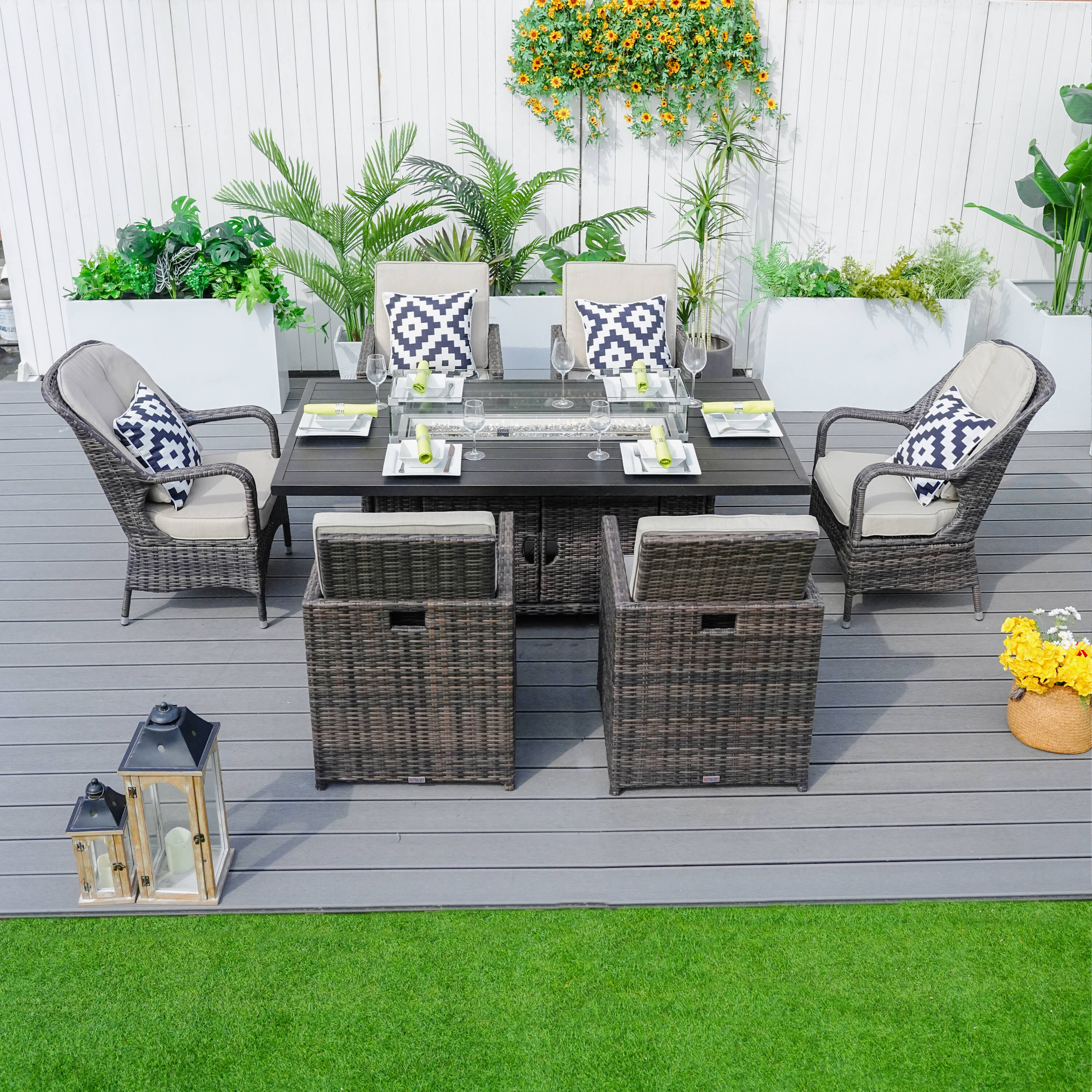 Direct Wicker DWG-06RA3409-BR Patio-Dining-Sets - View #2