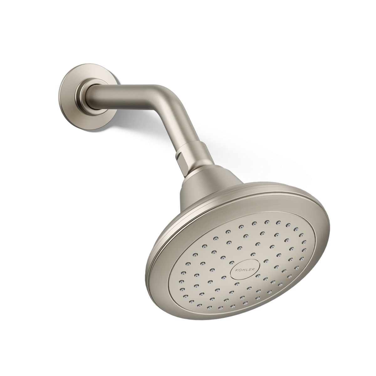 KOHLER 13137-AK-BN Pinstripe 1.0 -Spray Vibrant brushed nickel 5.5625-in Round Fixed Shower Head 2.5 GPM