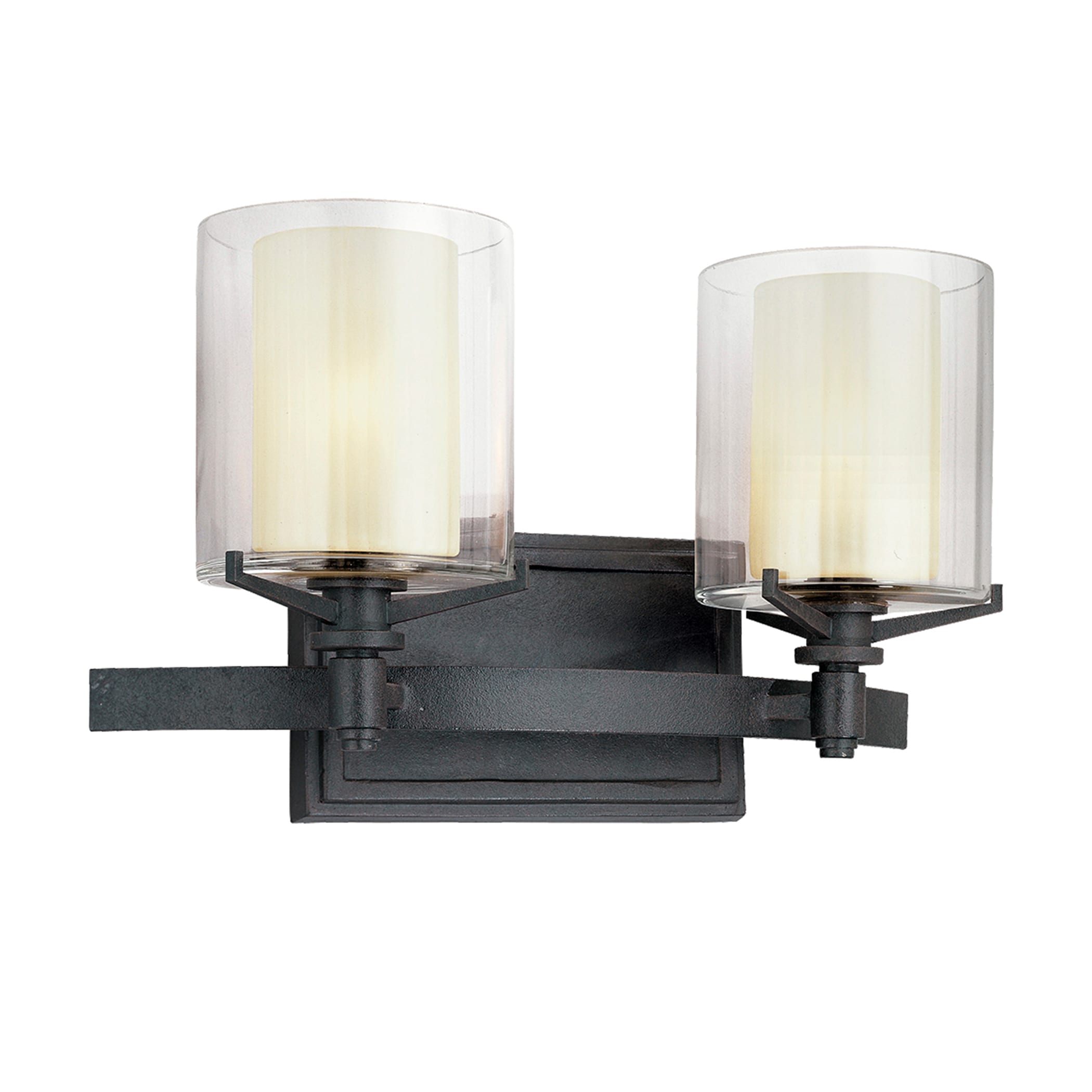 Troy Lighting B1712FR Arcadia 15-in 2-Light French Iron Transitional Vanity Light