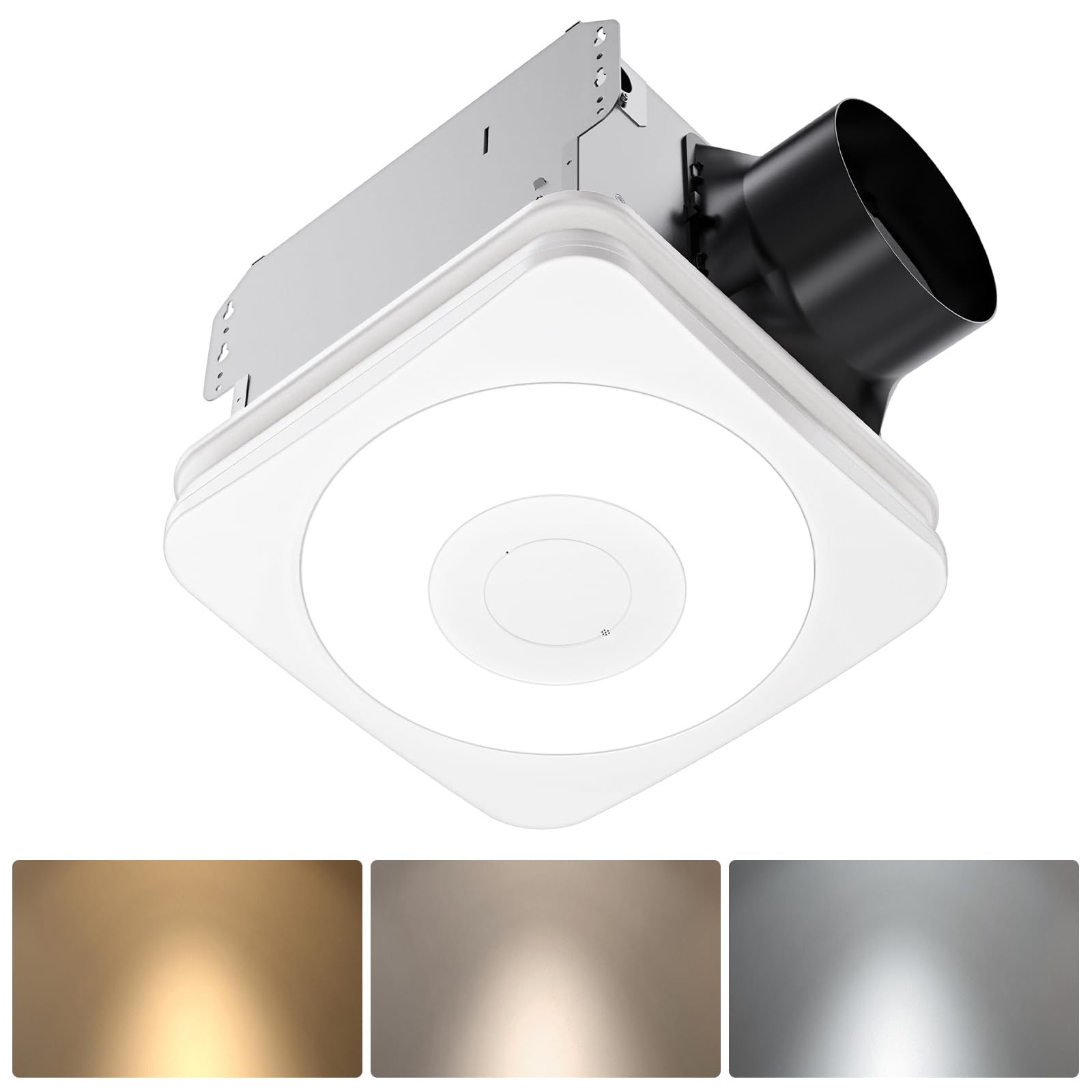 Misopily Bathroom Exhaust Fan with Light Humidity Sensor 160 CFM Quiet ...
