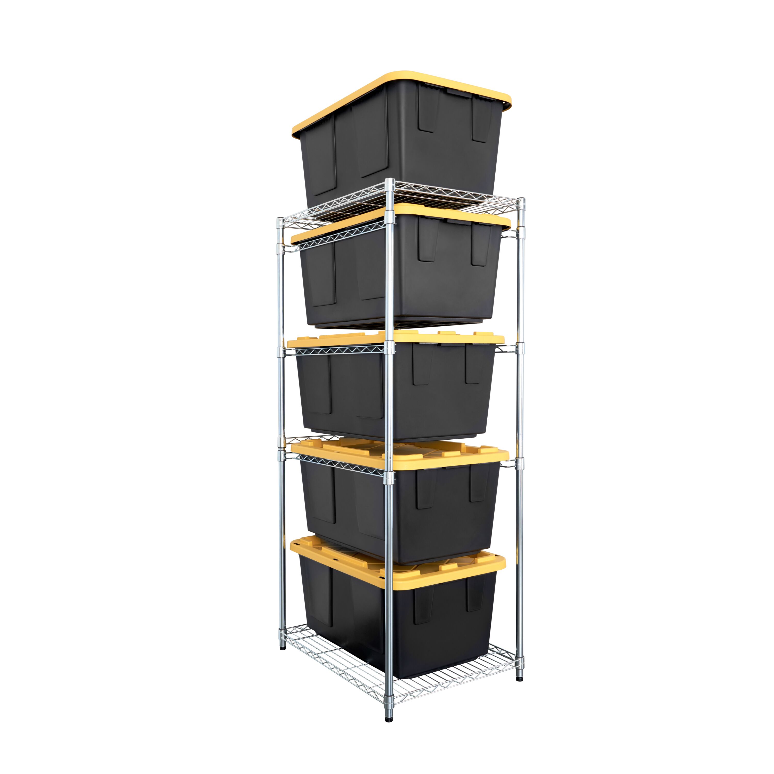 SafeRacks WS-BR27-Z5 Steel Heavy Duty 5 -Tier Storage bin rack ( 23-in W x 31-in D x 68-in H ) ( Silver , ( 50-lb lbs. Capacity Per Shelf )