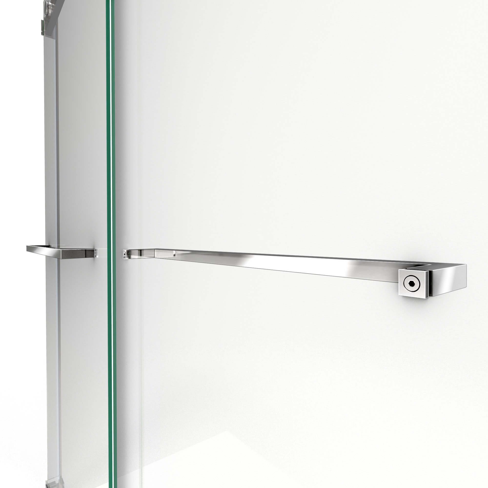 Essence Frameless Clear Glass Sliding Shower Door with Brushed Nickel Hardware