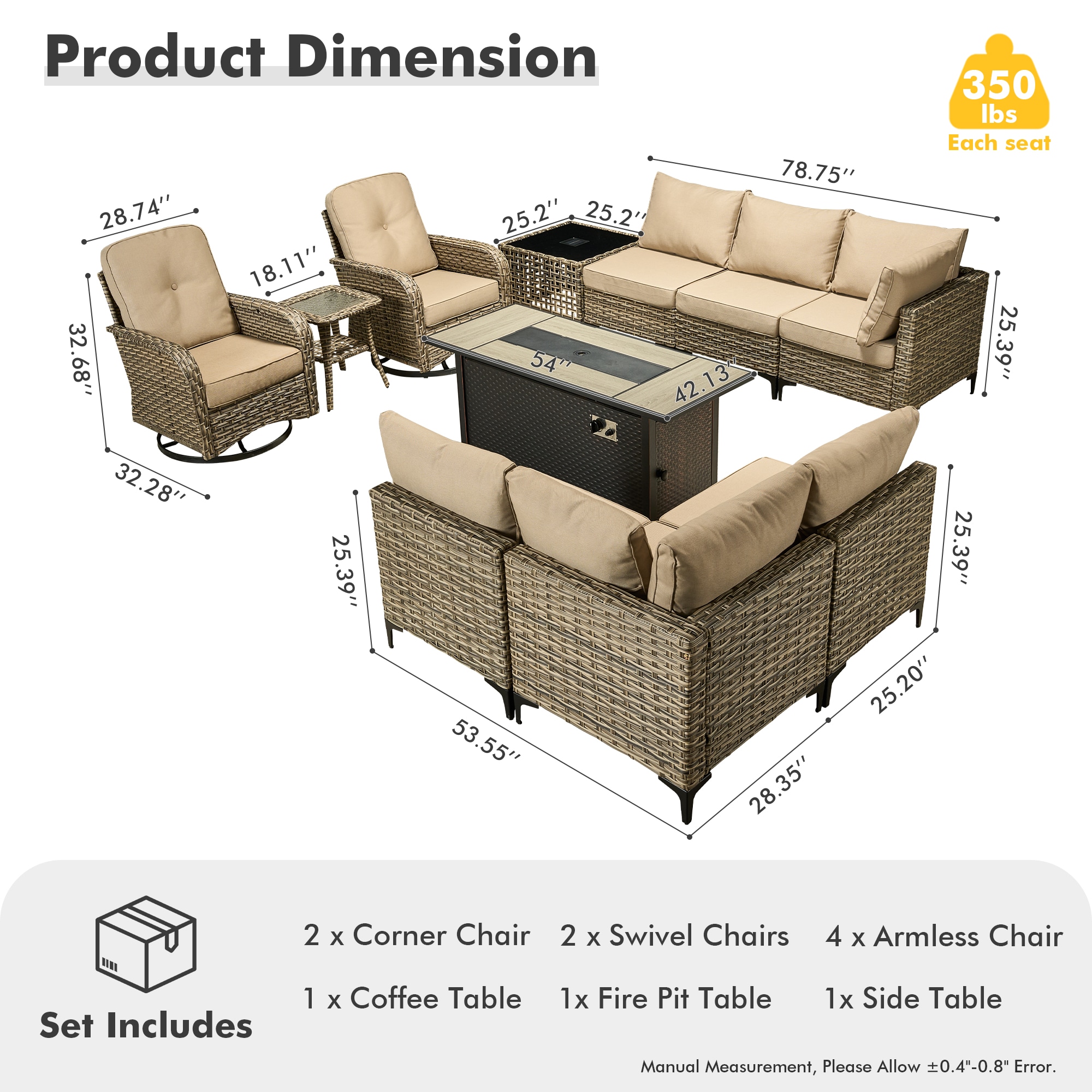 Pouuin SRFPYZSKT60 Patio-Sofas-Daybeds - View #3