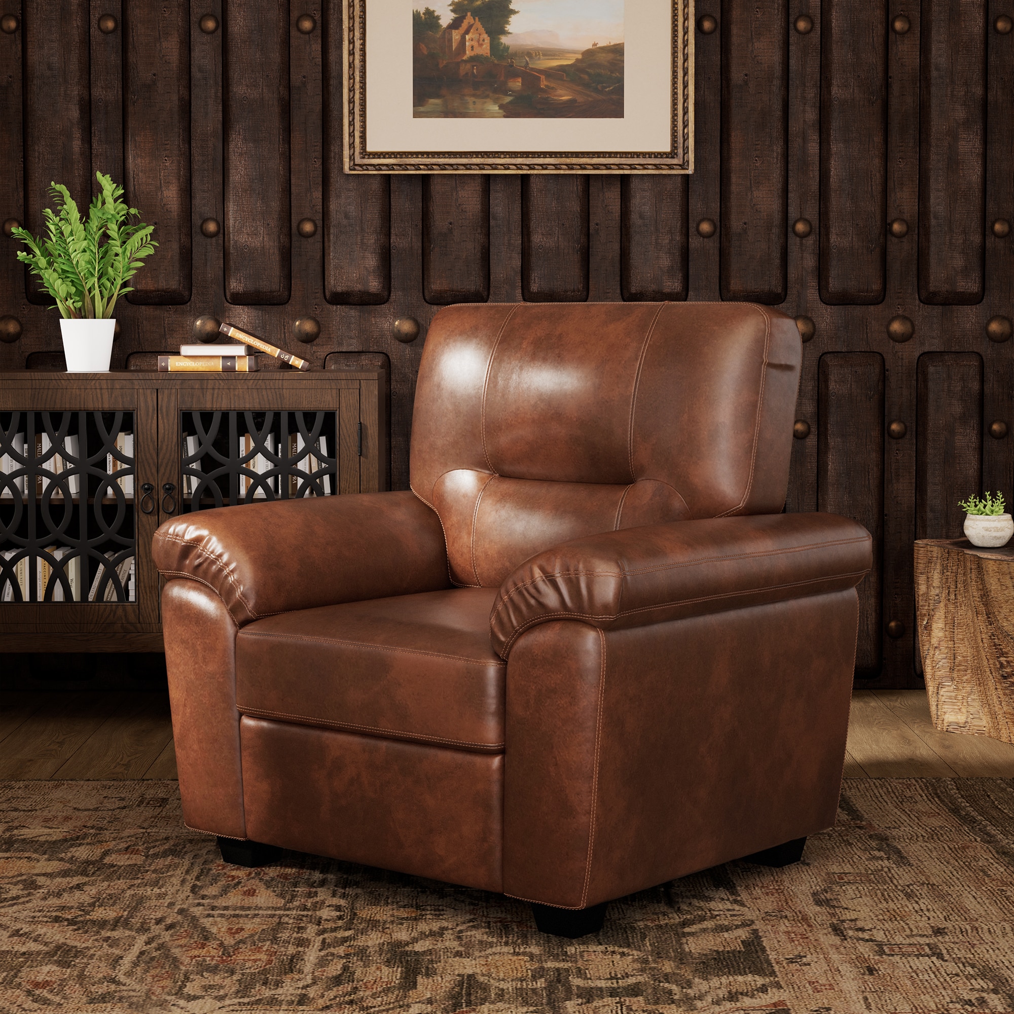 FARATI G102-BROWN-1 Modern Brown Accent Chair
