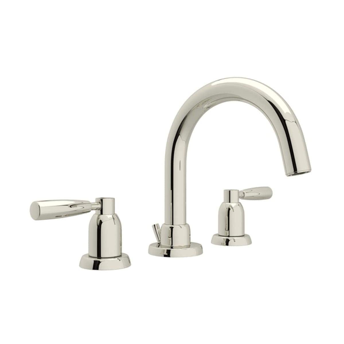 Rohl U.3955LS-PN-2 Holborn Widespread Lavatory Faucet With C-Spout