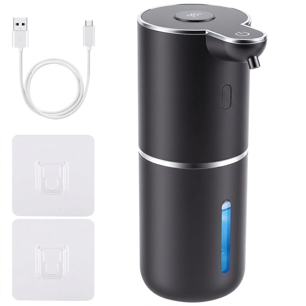 Aoibox  Automatic Soap Dispenser Freestanding 12 8 oz 380 ml Touchless 6 Level Wall or Countertop Use Black