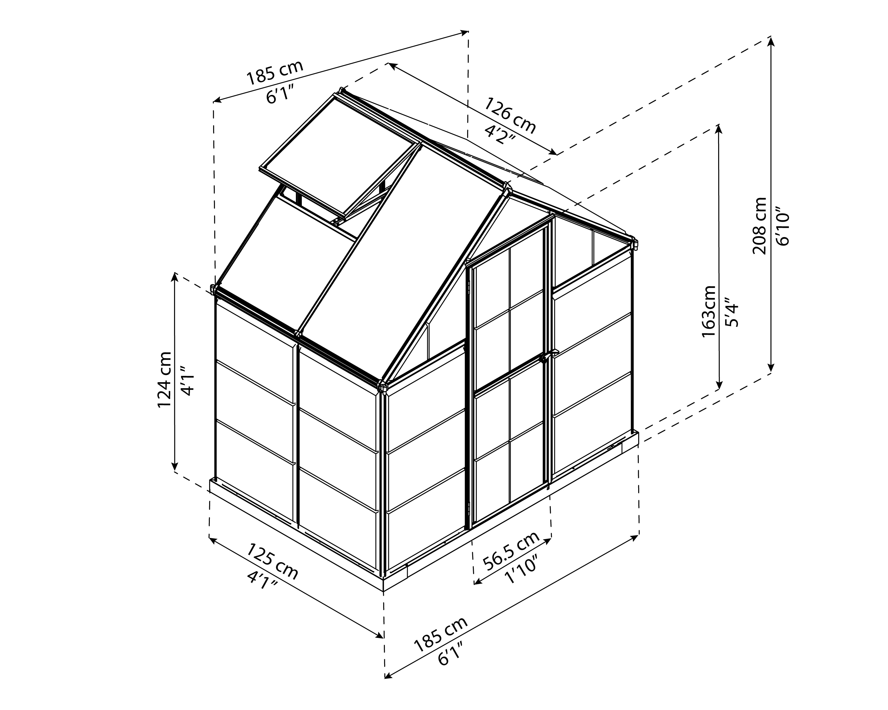 Palram 6' x 4' Green Polycarbonate and Aluminum Walk-In Greenhouse