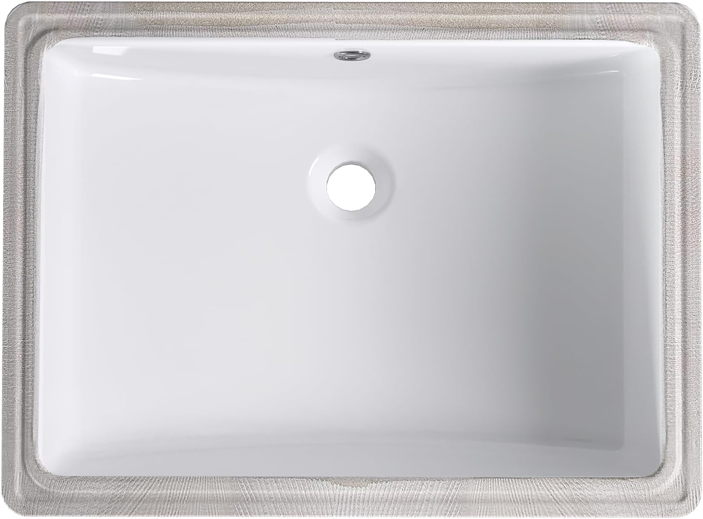 Qeetex DHZ-PHO-10BNJL2A Undermount Bathroom Sink Bathroom Vessel Sinks Ceramic Lavatory Vanity Vessel Sink with Overflow Rectangle Sink Undercounter Basin White 21.65 x 15.75 x 7.87Inch Large