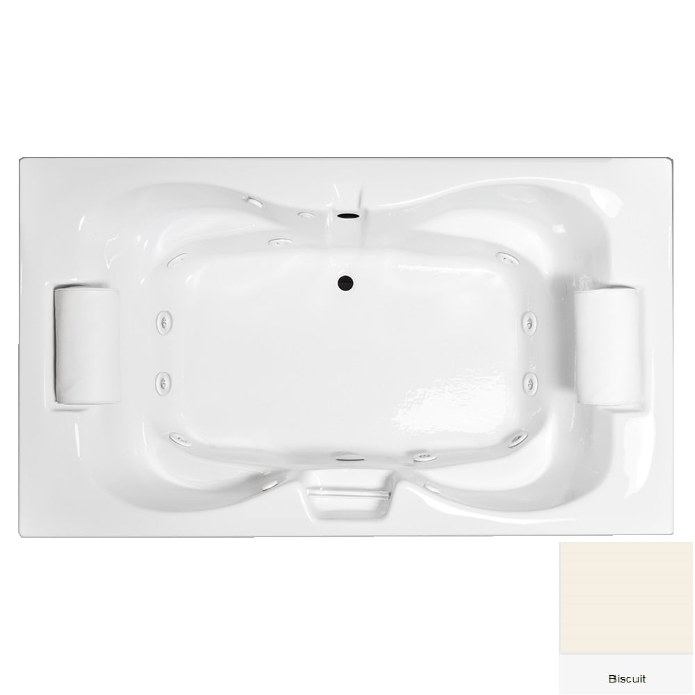 Laurel Mountain 4872SW528 Seneca lll 48.0-Inches x 72.0-Inches Biscuit Acrylic Hourglass Drop-in Whirlpool tub ( Center Drain )