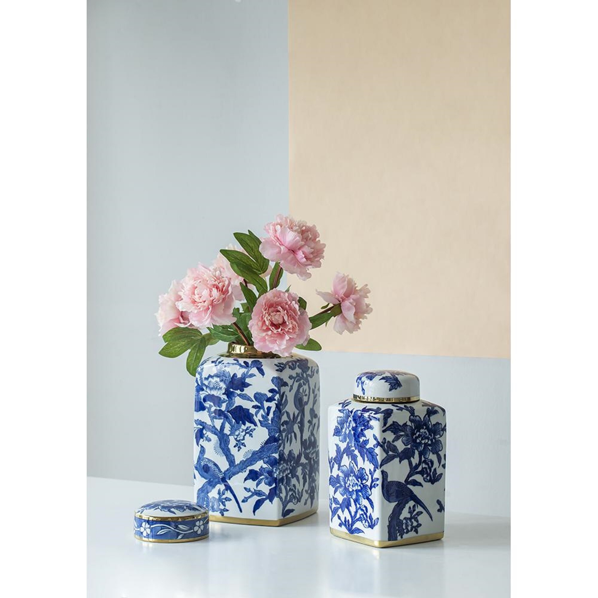 A&B Home Blue Porcelain Modern Decorative Jar At Lowes.com