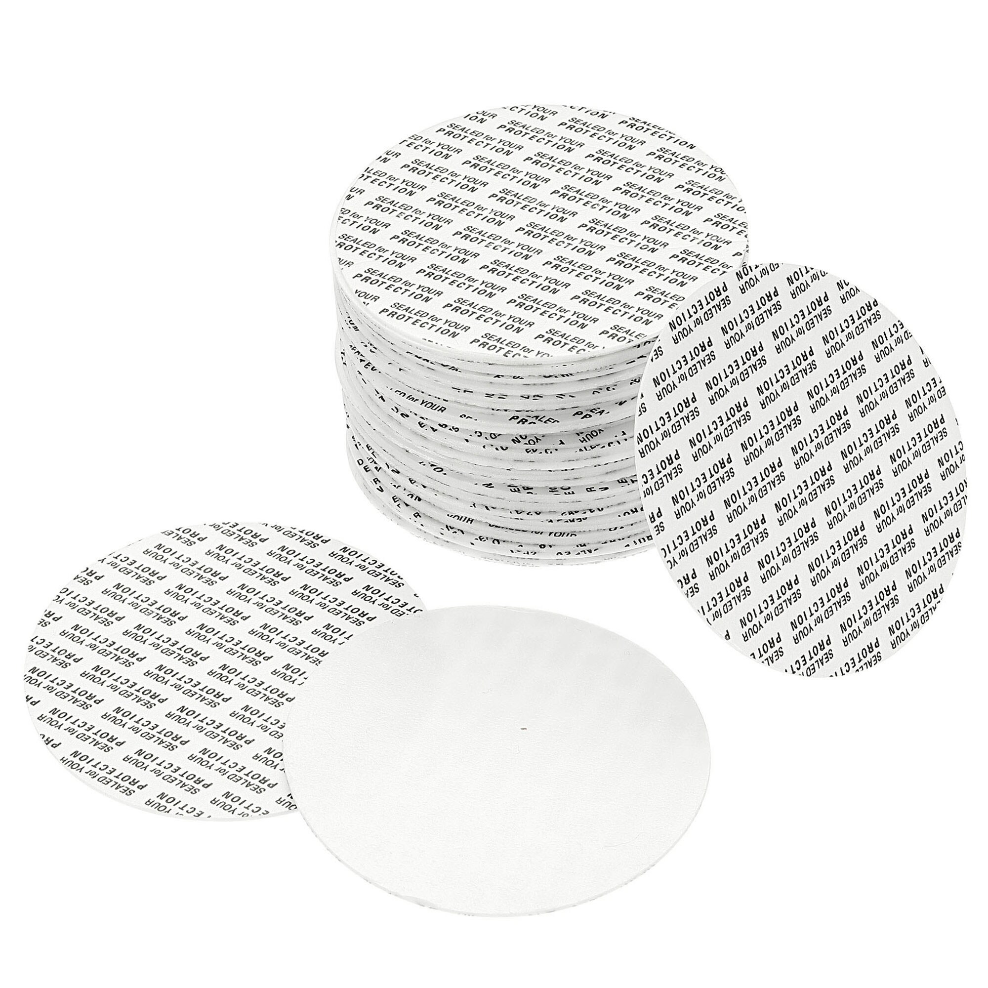 PATIKIL 86mm/3.39 Inch Foam Lid Liner 100pcs PS Foam Resistant Tamper Pressure Sensitive Seal for Bottle Cap Liners Seals