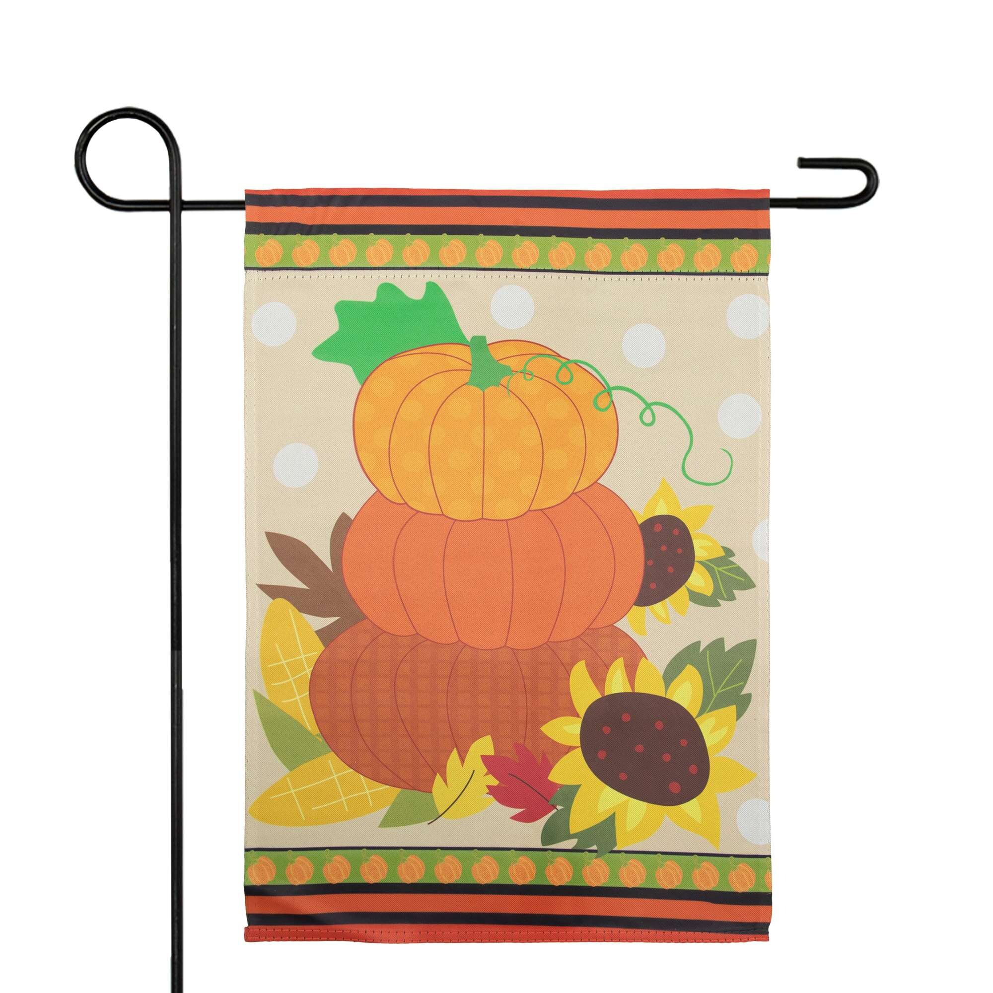 Northlight Pumpkins and Sunflowers Autumn Garden Flag 12.5 inch x 18 inch