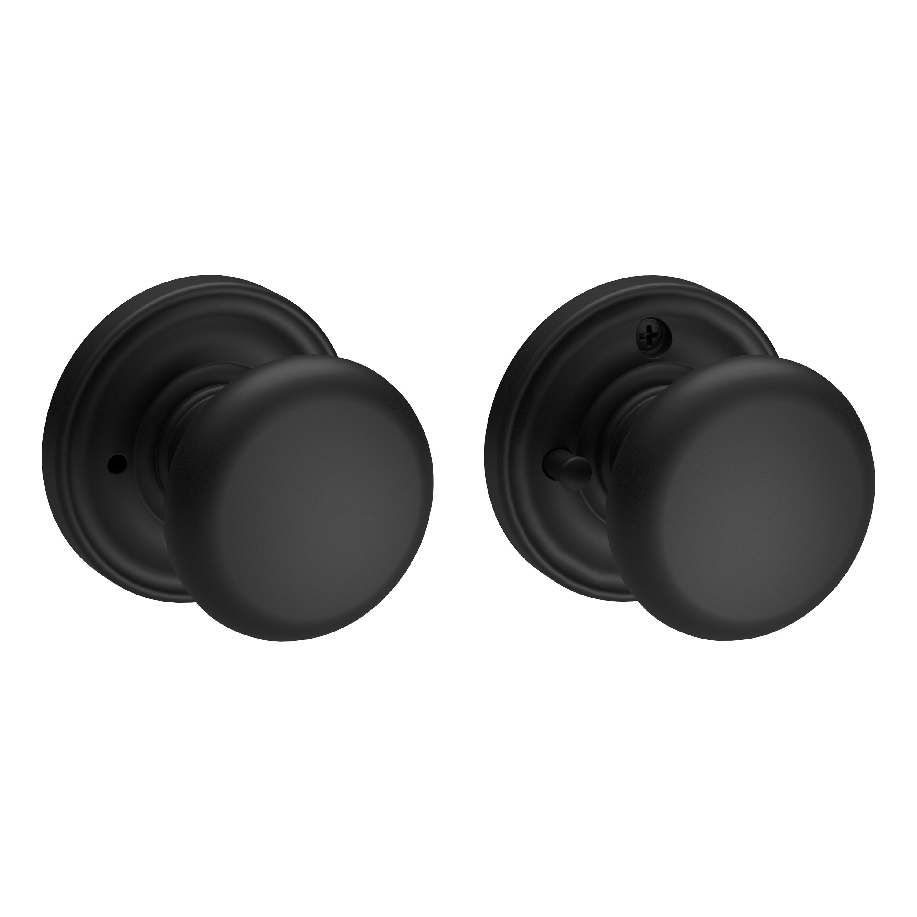 Baldwin PVROUTRR190 Satin Black Interior Bed/Bath Privacy Door Knob