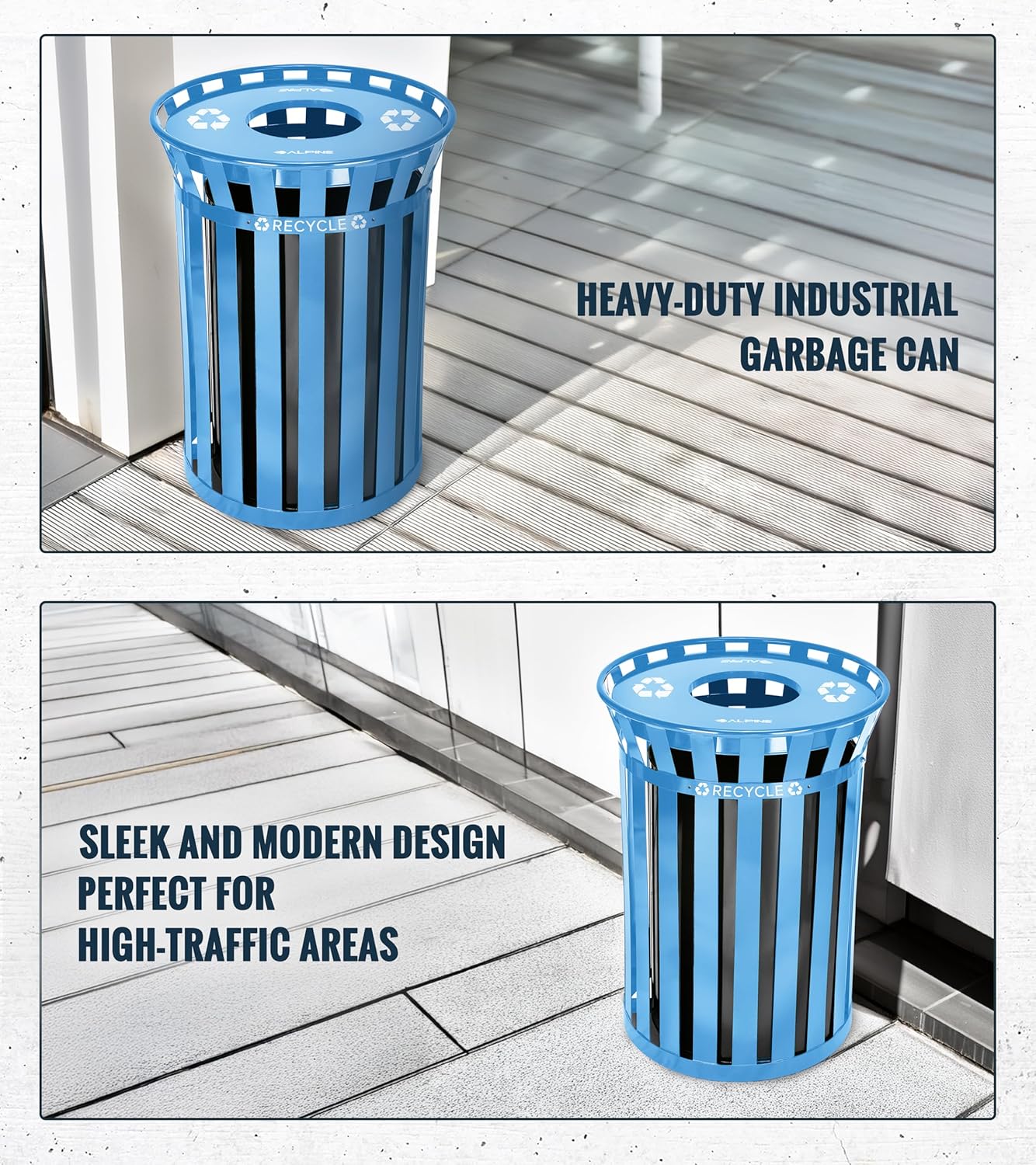 Alpine Industries 47938BLU2PK Recycling-Bins - View #6