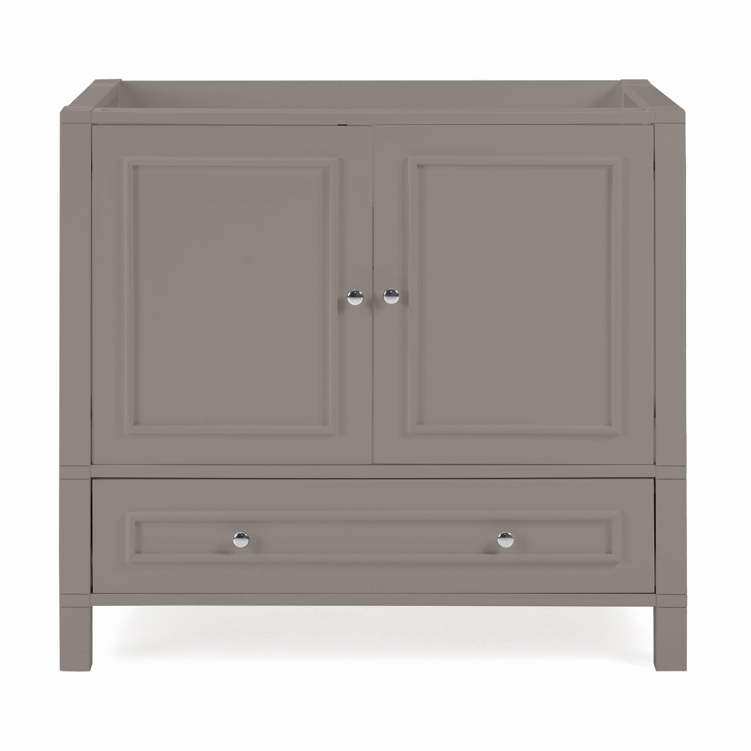 Alaterre Furniture AVAN3640BB Williamsburg Assembly Required 36-in Gray Bathroom Vanity Base Cabinet without Top