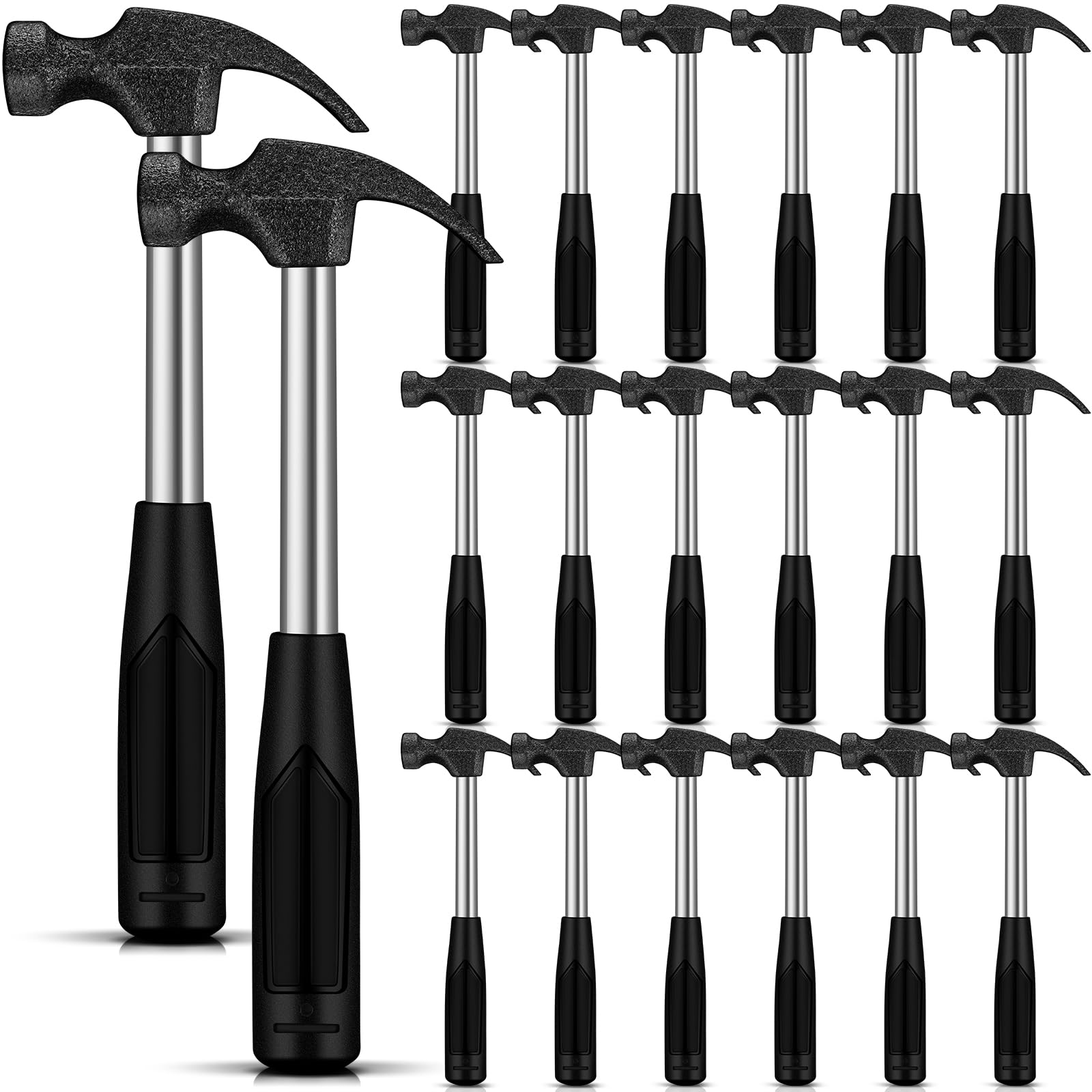AKSCYZM  Small Claw Hammers for Kids 20 Pcs Lightweight Alloy Steel Rubber Handle Compact Size for DIY Woodworking Crafts and Home Projects