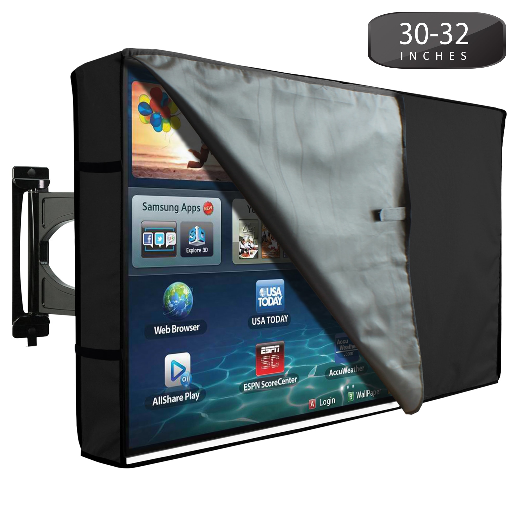 Black Polyester 30.5-in W x 22.5-in H Outdoor TV Cover | - KHOMO GEAR GER-1066
