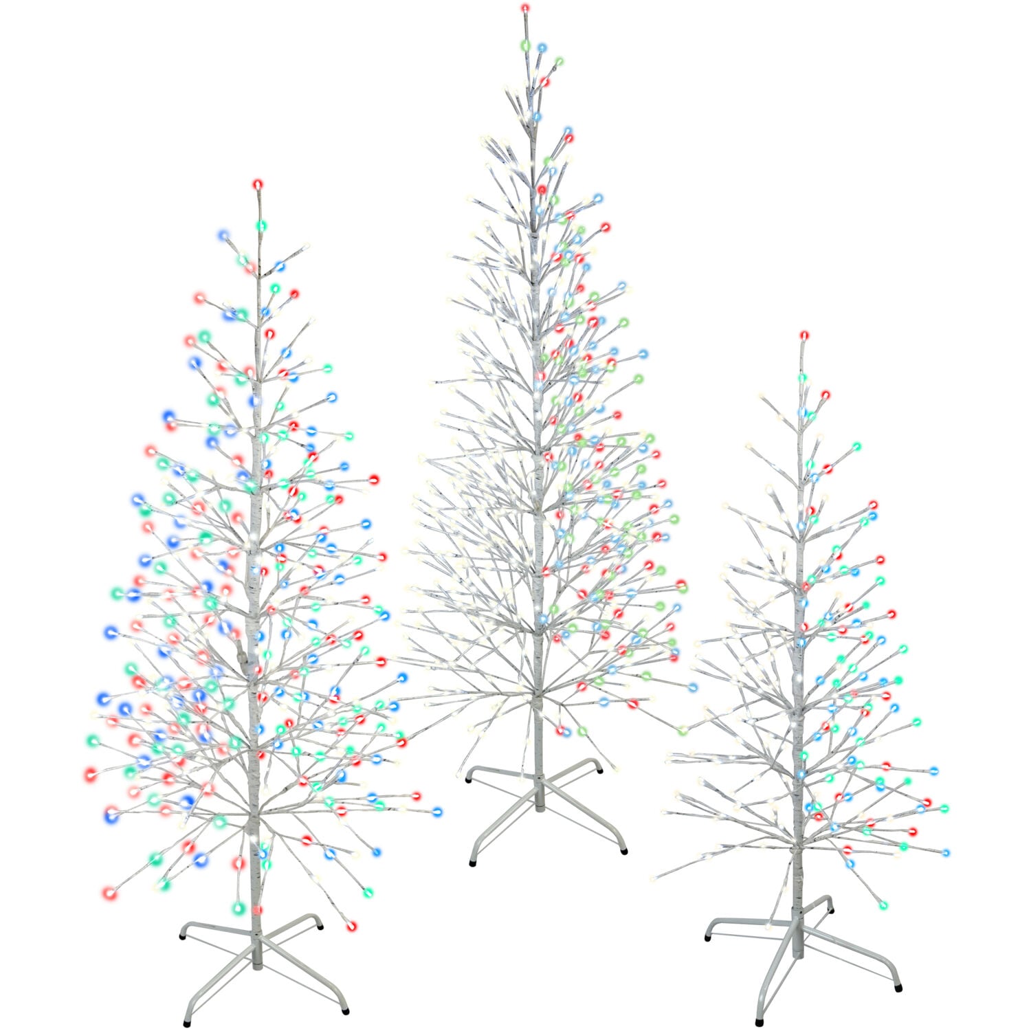 Fraser Hill Farm FFCHLEDSET3TREE-MLT 72-in Tree Lighted Free Standing Decoration (3-Pack)
